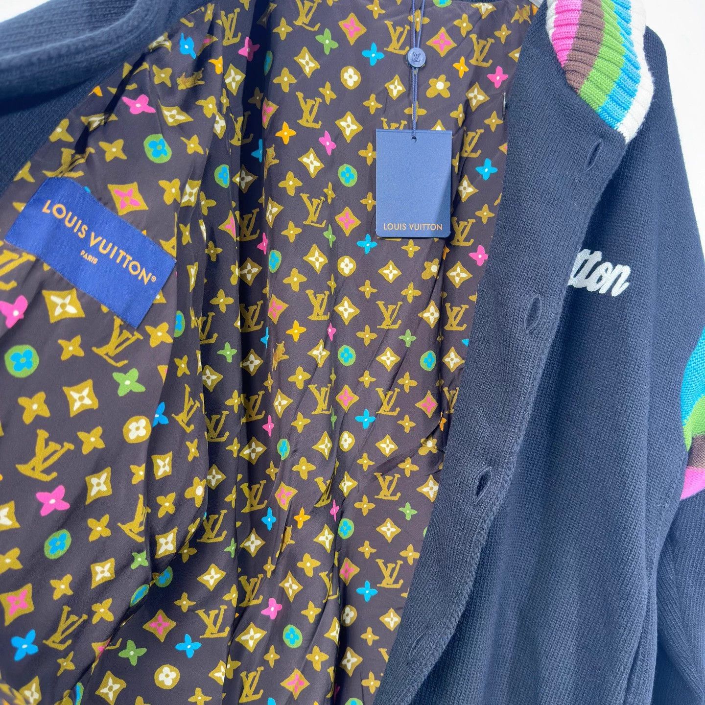Louis Vuitton LV Tyler x Emb Logo Knit Wool LS Jacket Black XL Size US XL / EU 56 / 4 - 3 Thumbnail