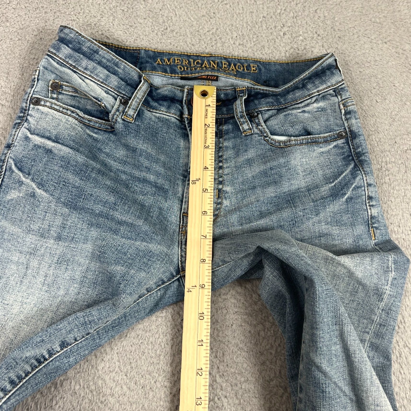 American Eagle Outfitters American Eagle Outfitters Jeans Mens 27x29 Straight Fit Light Wash Blue Denim Size US 27 - 4 Thumbnail