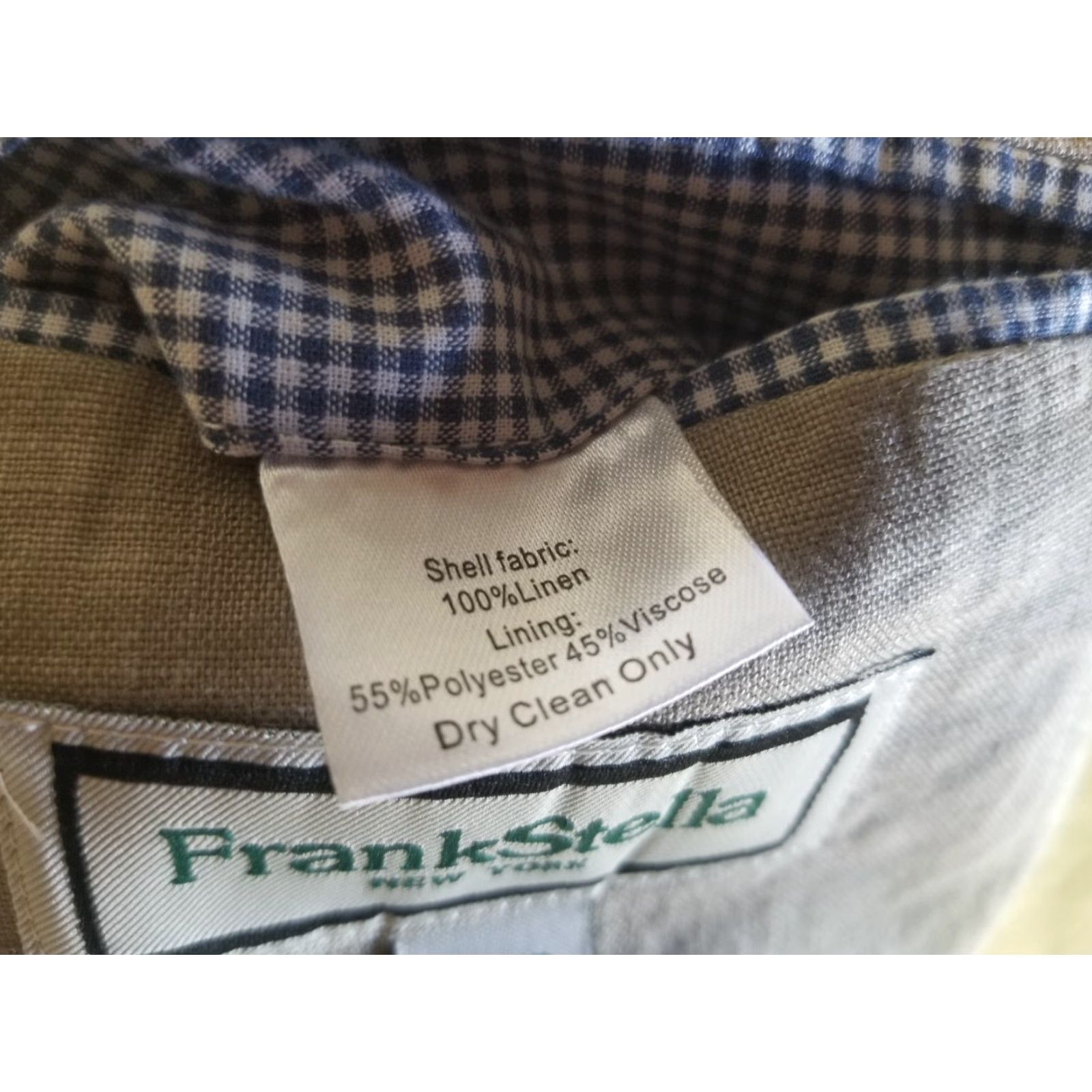 Vintage frank stella Blazer Jacket Linen 44R Beige Men Navy Nautical Resort Coastal 2 Button 4 Button Blazer Size 44R - 7 Thumbnail