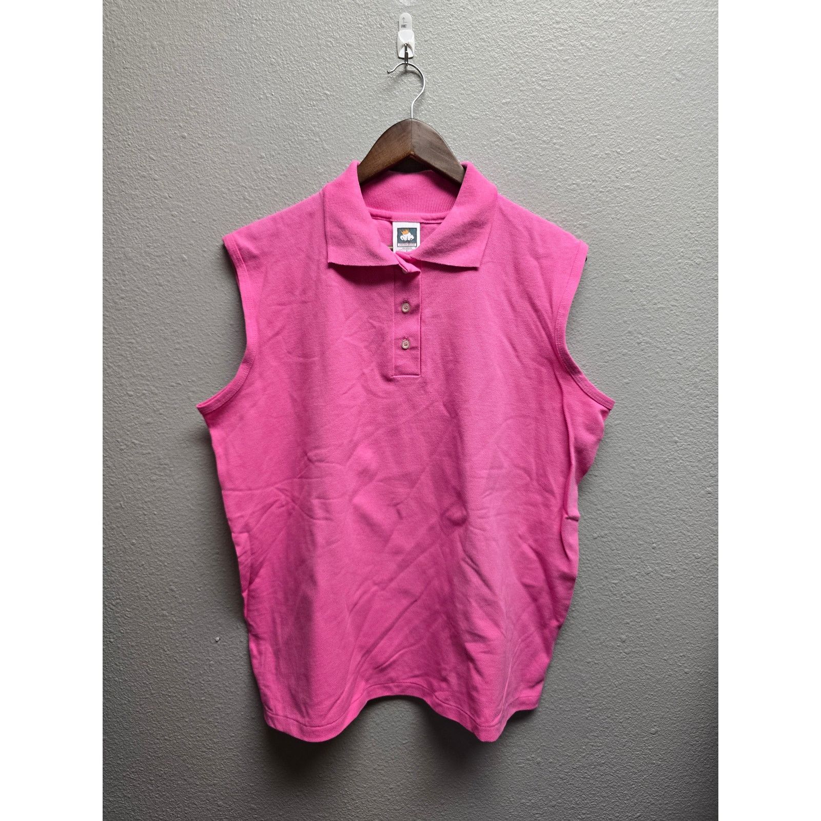 Vintage Vintage Sleeveless Pink Polo Blank Shirt Cotton L 90s Size L / US 10 / IT 46 - 1 Thumbnail
