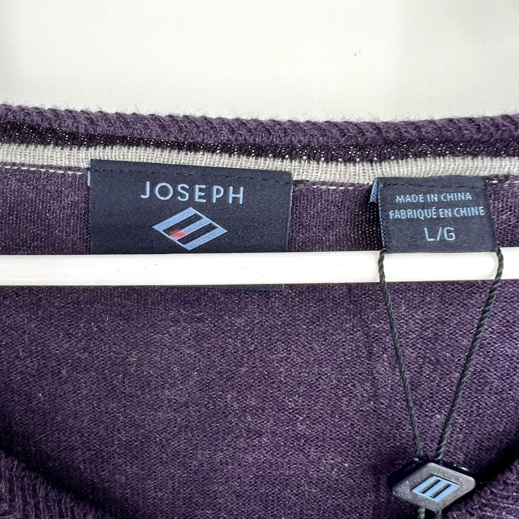 Joseph Abboud Joseph Abboud V-Neck Sweater, Silk Cotton Cashmere Blend, Purple, L, Men, Knit Pullover, Classic, Casual, Business, All Seasons, Hand Wash Only Size US L / EU 52-54 / 3 - 2 Thumbnail