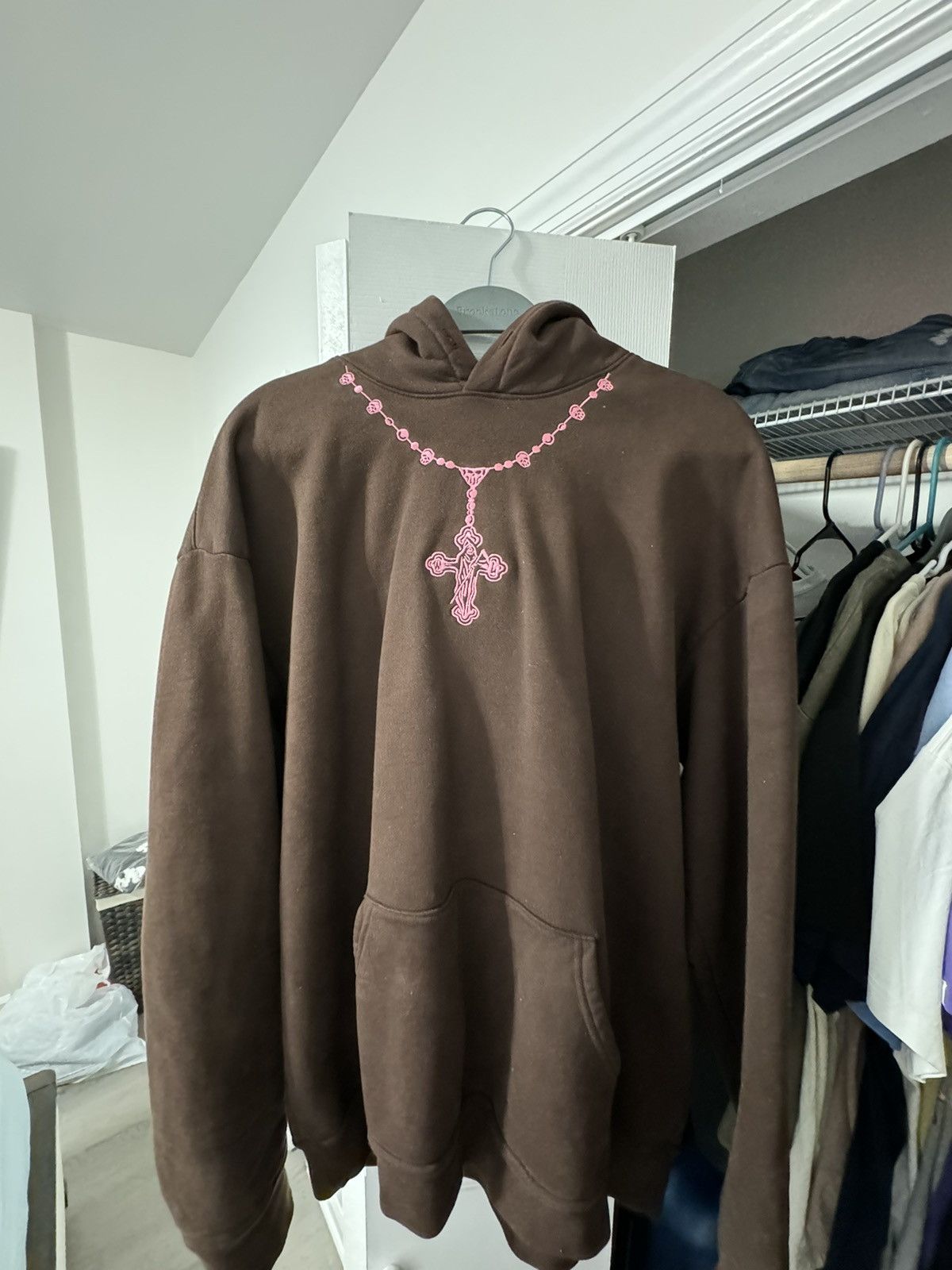 image of Warren Lotas Rosary Hoodie in Brown, Men's (Size 2XL)