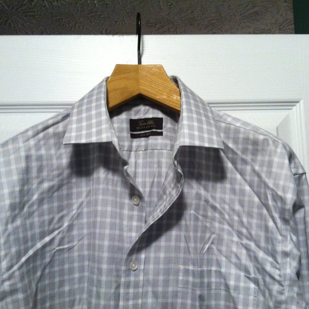 Tasso Elba TASSO ELBA MEN'S 100%COTTON DRESS SHIRT SIZE: 17/36-37 Size US XL / EU 56 / 4 - 2 Thumbnail