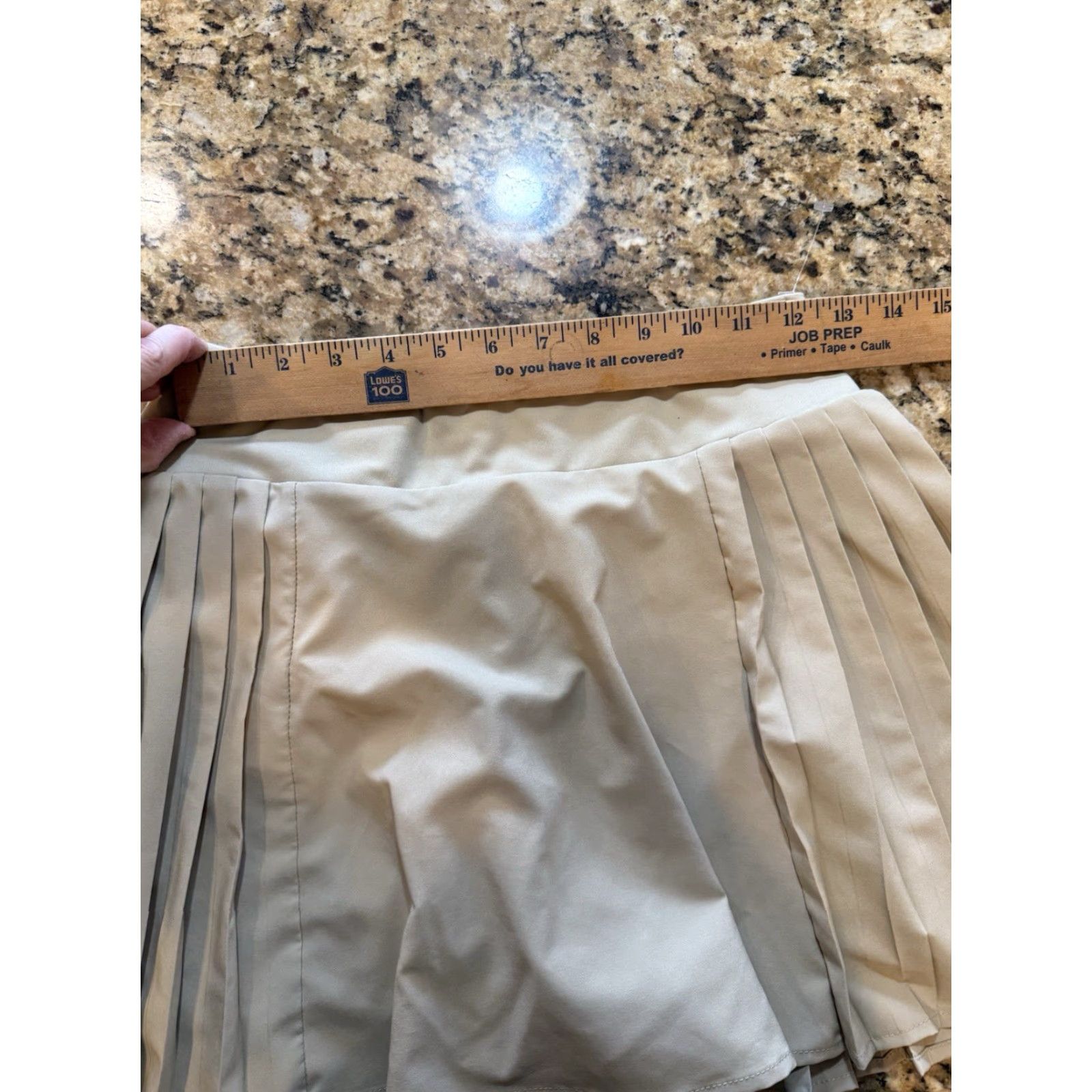 Vintage Love Tree Skirt M Skort Beige High Rise Pleated Tennis Mini Skirt Ladies Medium Beige Size 32" / US 10 / IT 46 - 6 Thumbnail