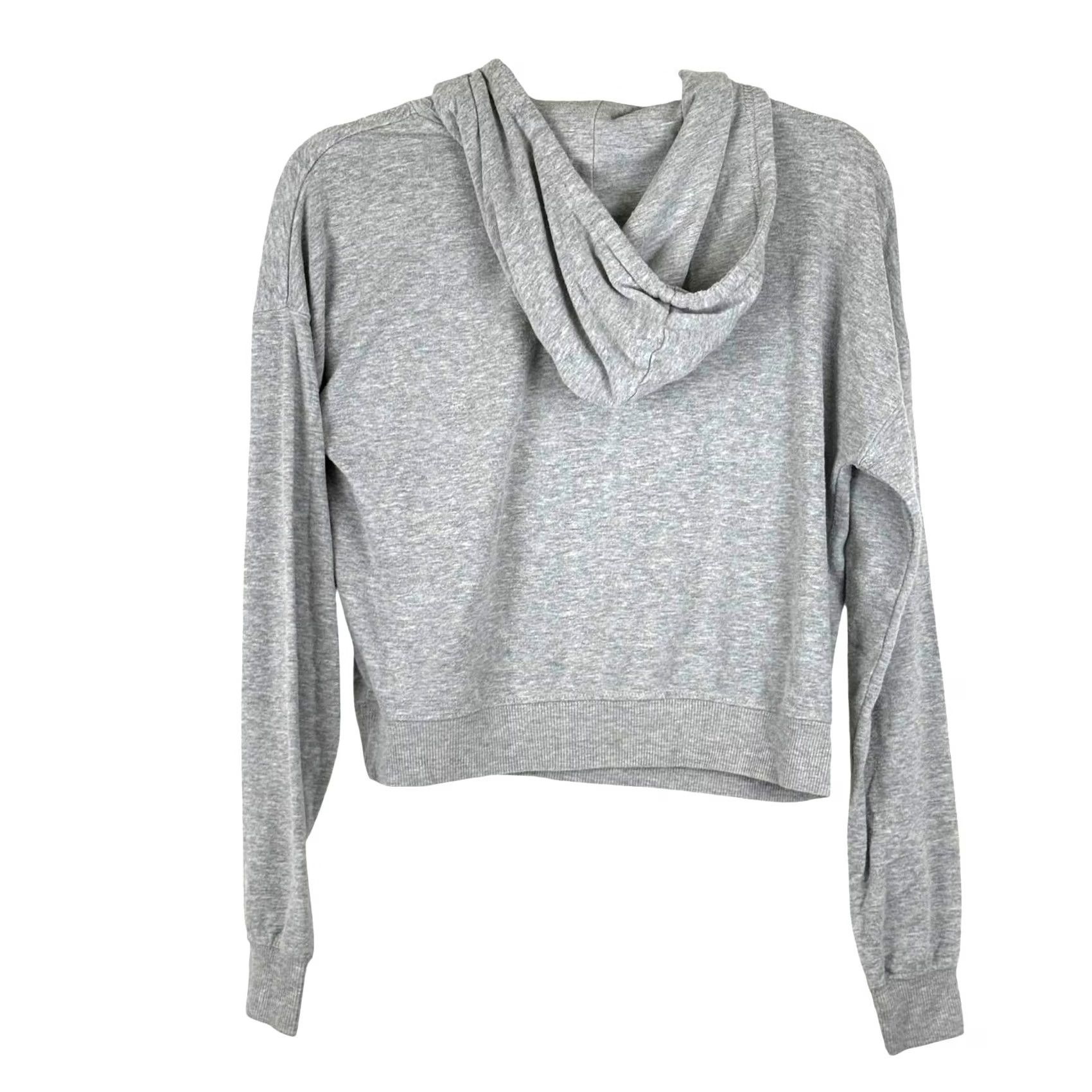 Cotton On Cotton On Cropped Basic Light Heather Gray Drawstring Hoodie Sweatshirt Small Womens Gray Sweatshirt Pullover Hoodie COTTON ON Size S / US 4 / IT 40 - 2 Thumbnail