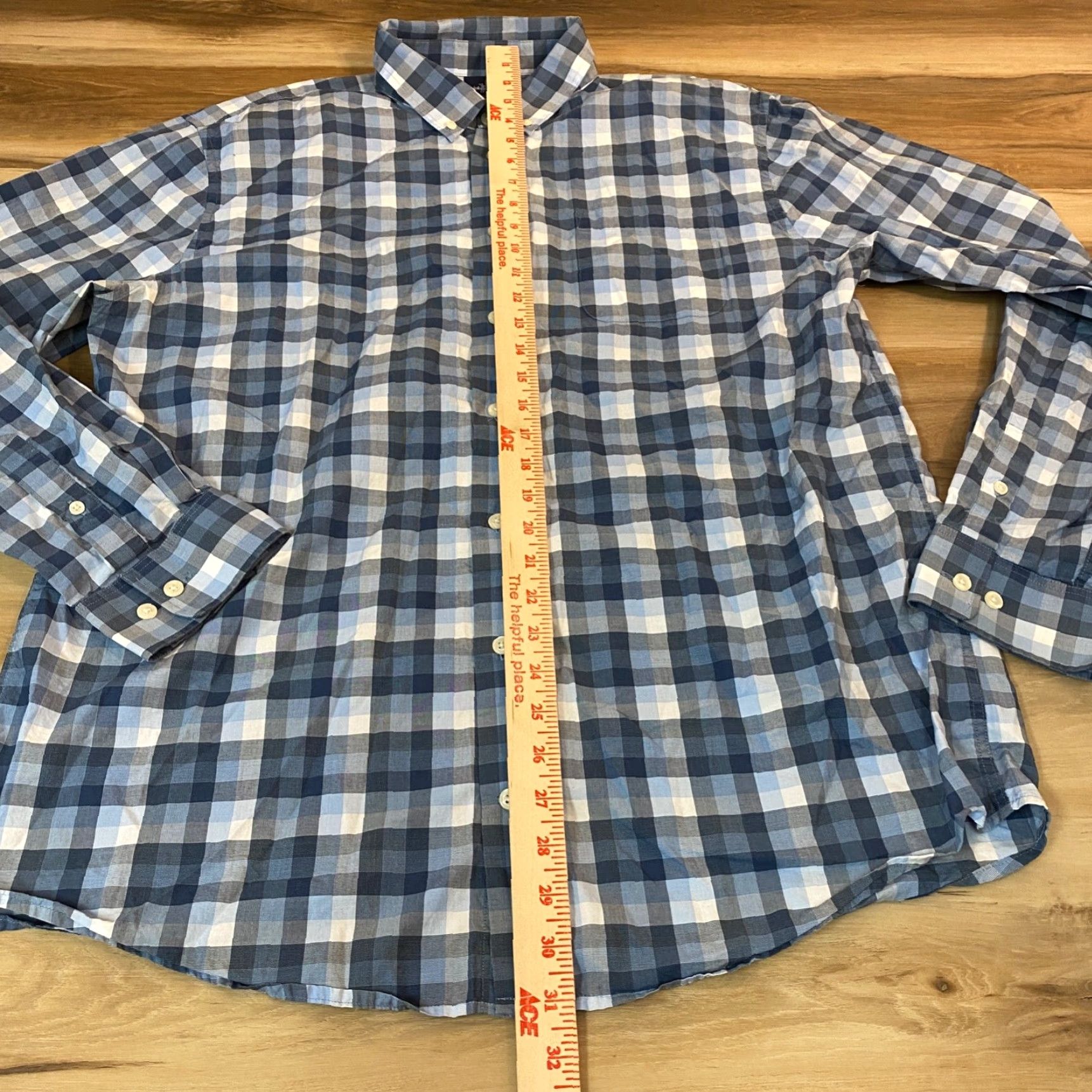 johnnie-O johnnie-O Shirt Mens XL Blue Plaid Button-Down Cotton Oxford Long Sleeve Product Title Size US XL / EU 56 / 4 - 7 Thumbnail