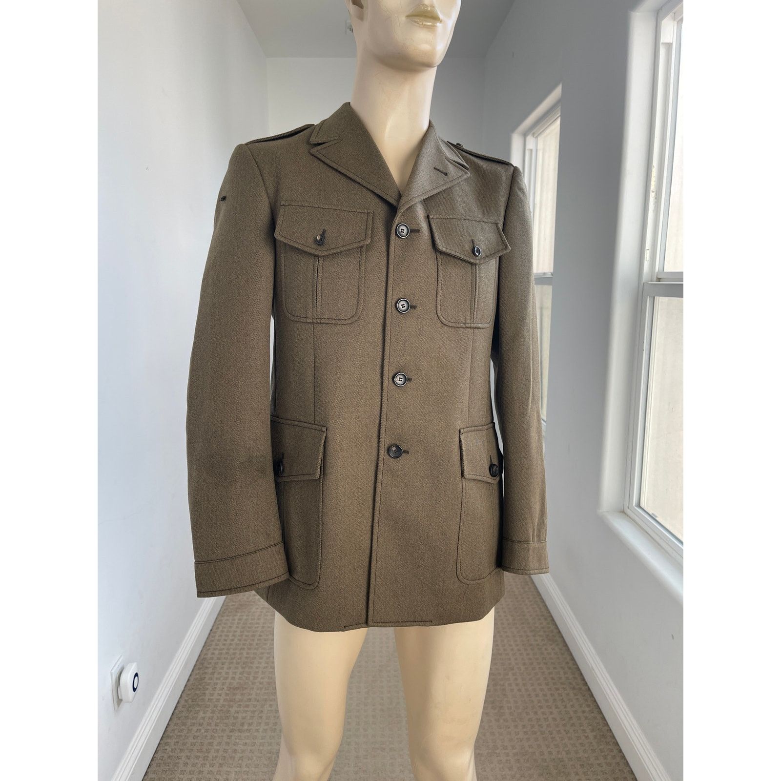 Moschino Vintage Moschino Military Style Wool Jacket Coat Green IT 50 Size US M / EU 48-50 / 2 - 1 Thumbnail