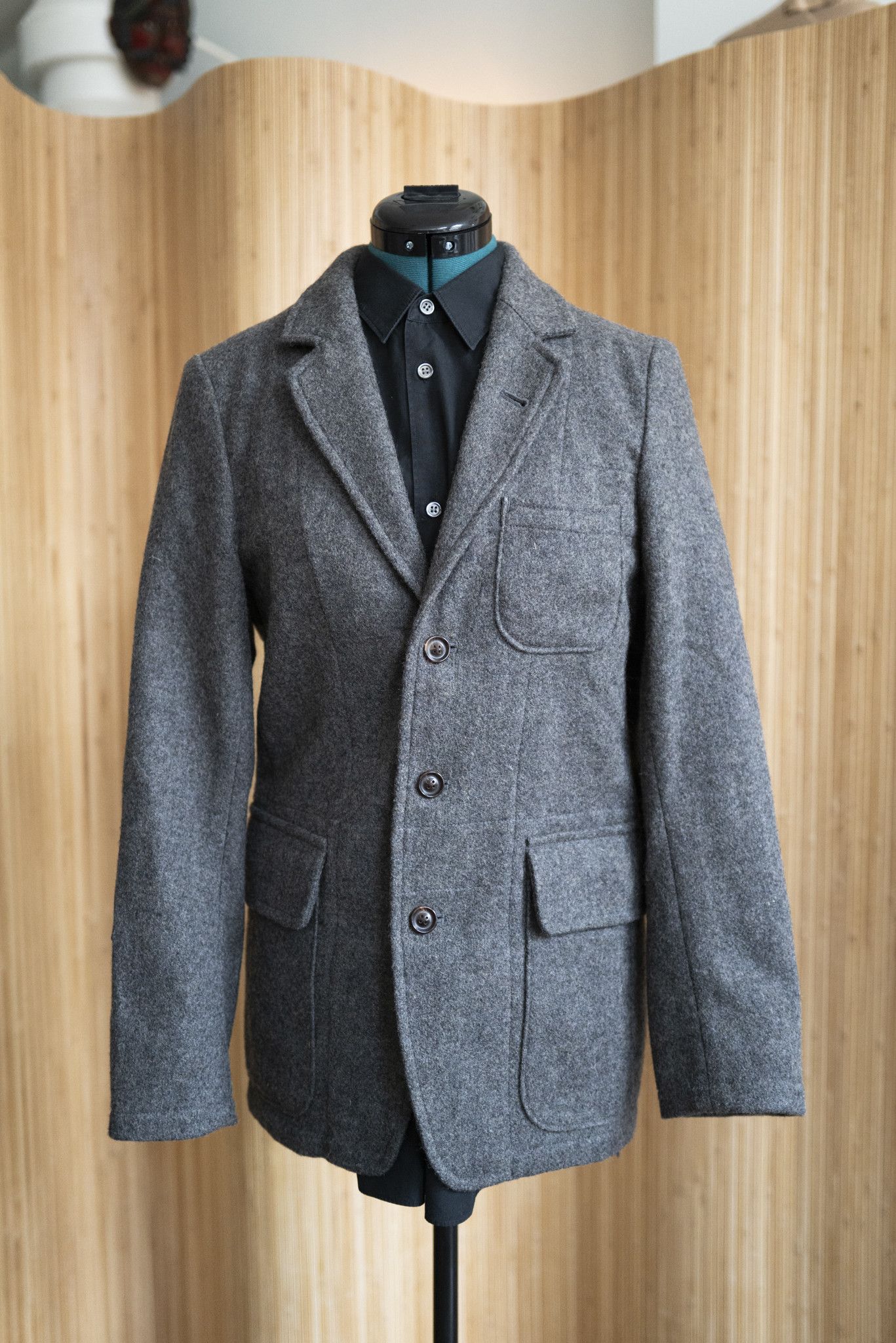 image of Nigel Cabourn Grey 100% Wool Coat, Men's (Size Small)