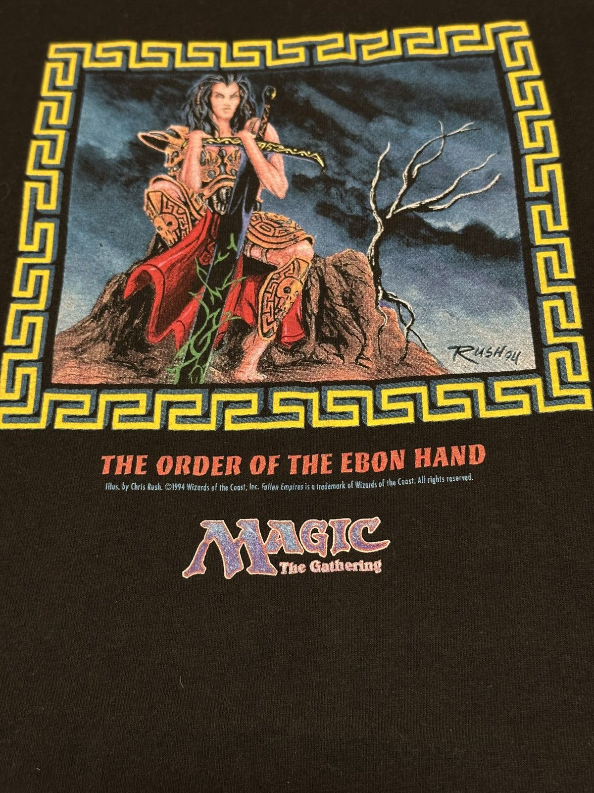 Vintage vintage 1994 Magic: The Gathering "Order of the Ebon Hand" Size US L / EU 52-54 / 3 - 4 Thumbnail