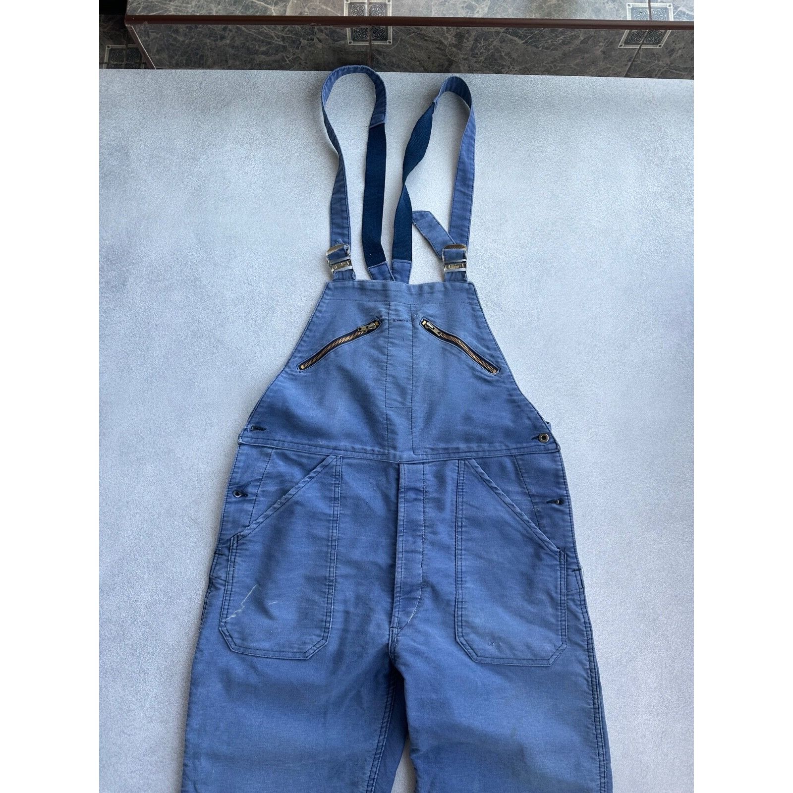 Vintage VTG Adolph Lafont French Workwear Overall Suit 60-70s Size 52L - 2 Thumbnail