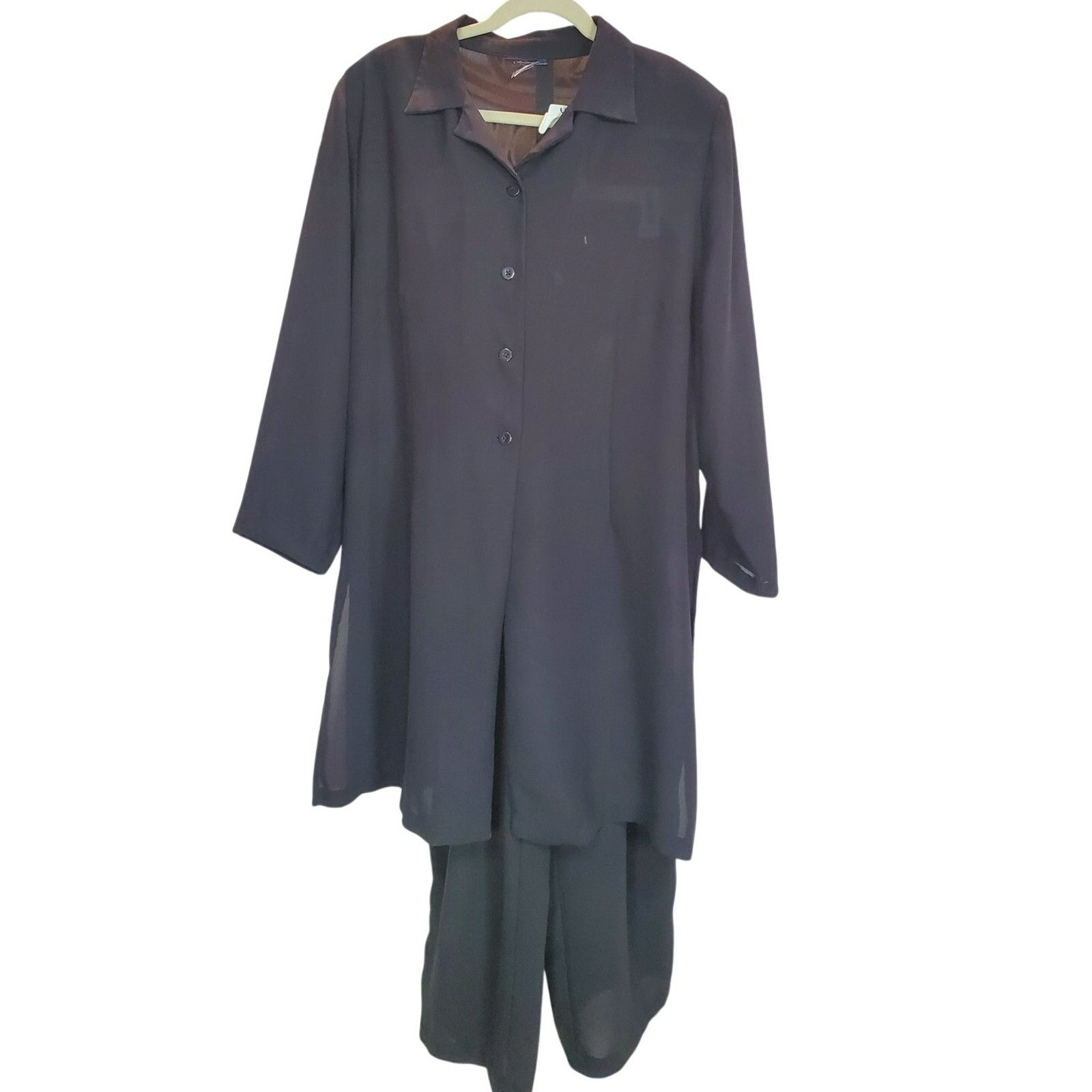 Other Vintage Venezia Black Button Down Pant Set Size 14 Size 36" / US 14 / IT 50 - 1 Thumbnail