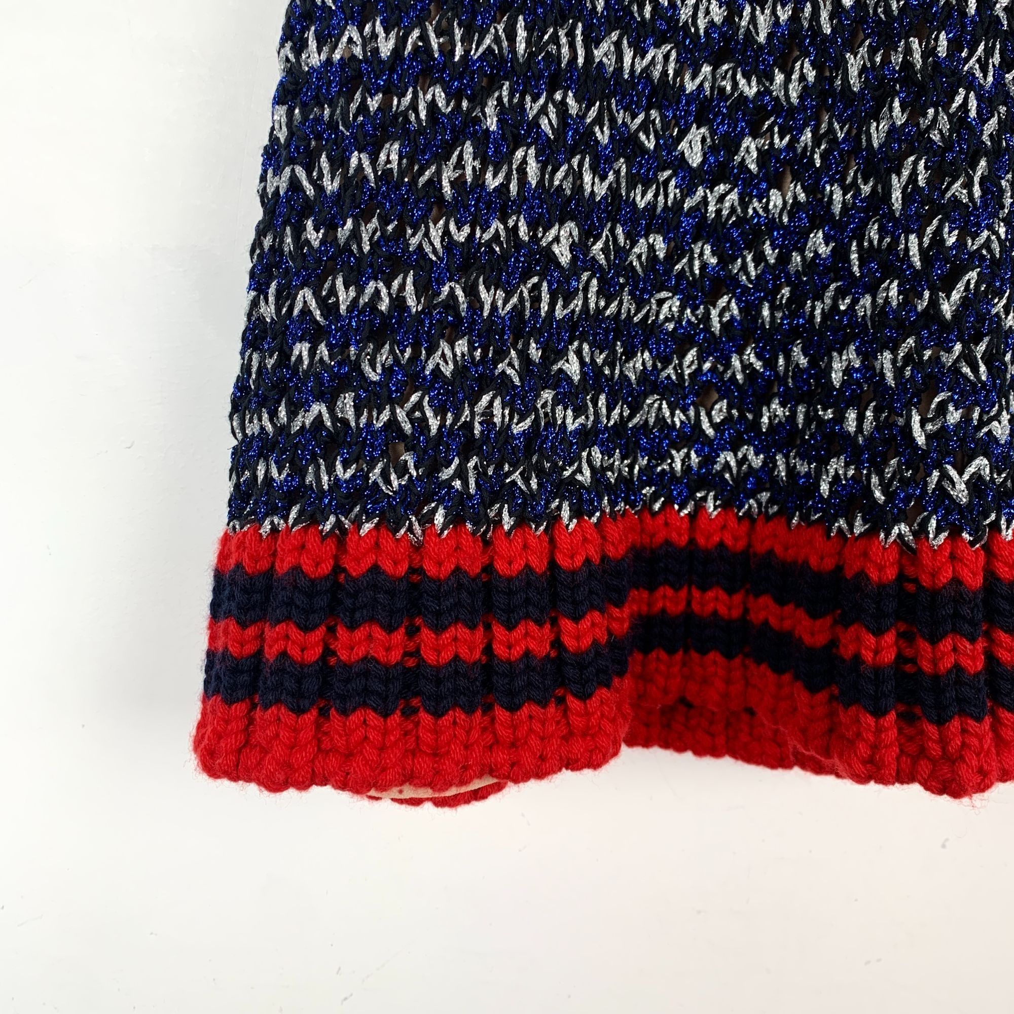 Gucci Gucci Red & Black Color-Blocked Woven Cotton Skirt (Size XS) Size 26" / US 2 / IT 38 - 5 Thumbnail