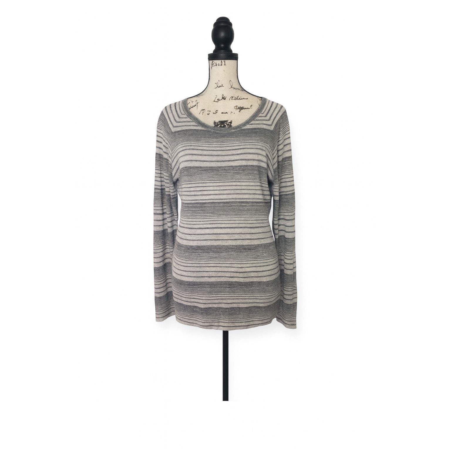Other Saint Tropez West Women’s XL Gray White Striped Hi-Low Hem L Size XL / US 12-14 / IT 48-50 - 1 Thumbnail