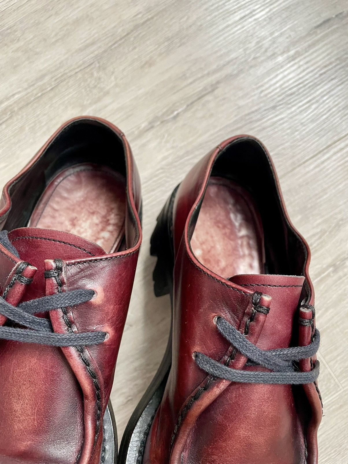 Prada Rare Prada FW13 Runaway Calfskin Burgundy Lug Sole Creepers Size US 9 / EU 42 - 16 Thumbnail