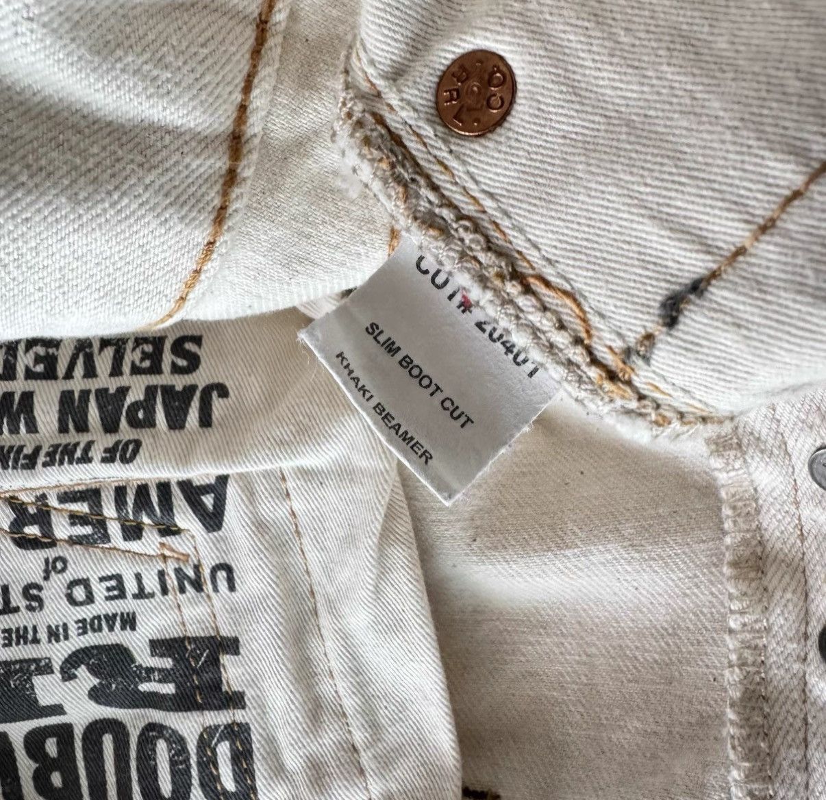 RRL Ralph Lauren RRL Ralph Lauren Double RL White Slim Boot Cut Jeans K22 Size US 30 / EU 46 - 5 Thumbnail