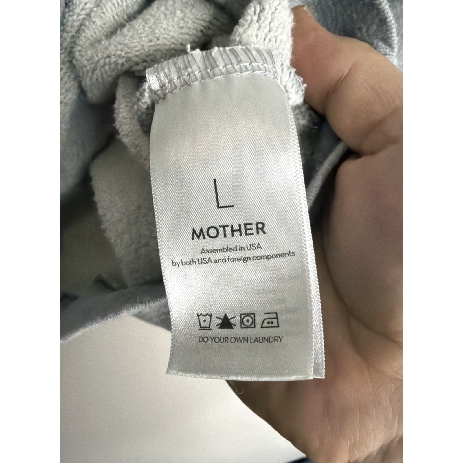 MOTHER Mother Sweatshirt Womens L Gray Fleece Shoulder Pads 80s 90s University US Made Regular Crew Neck Pullover Activewear Shirt Size L / US 10 / IT 46 - 4 Thumbnail