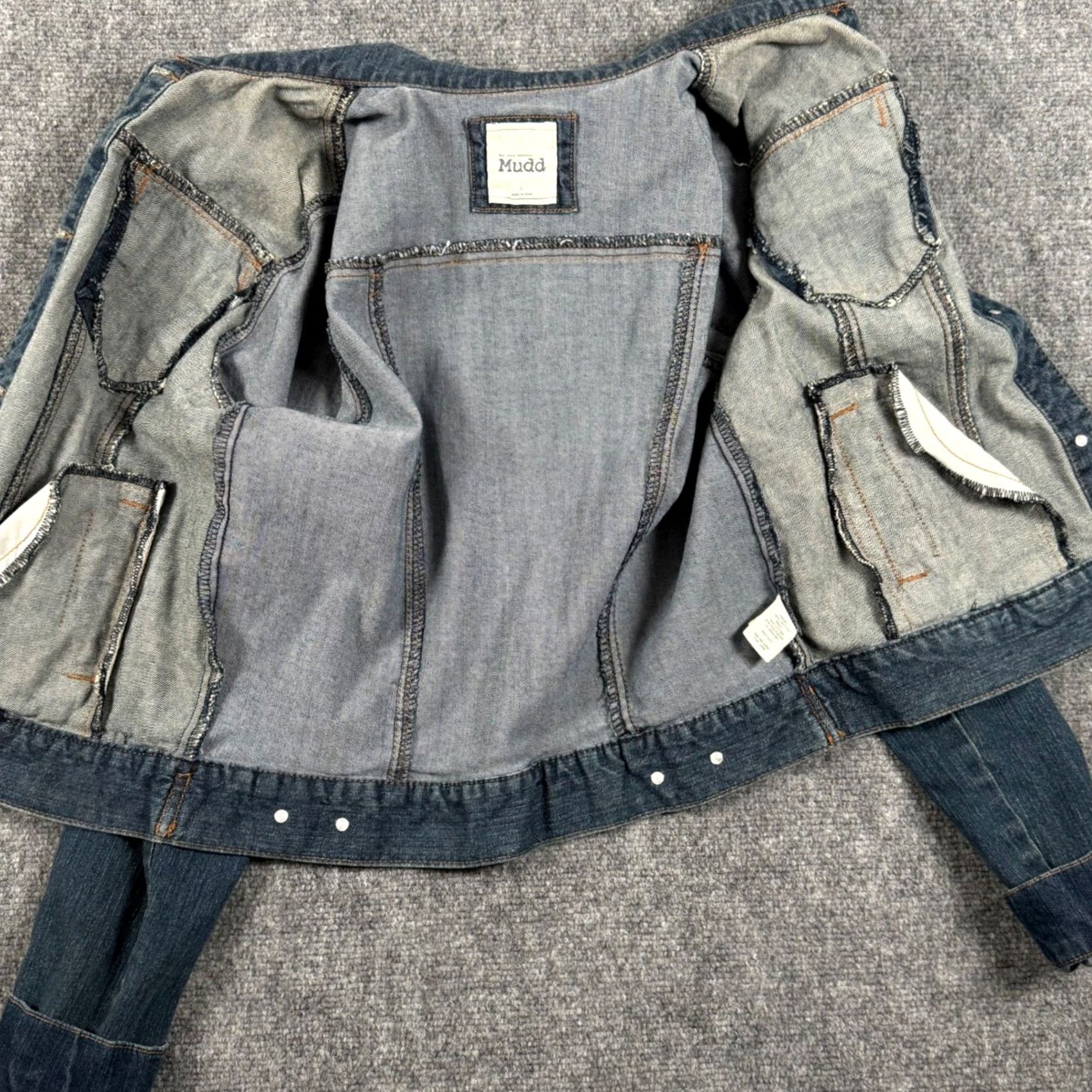 Vintage Mudd Denim Jacket Button Front Casual Fitted Blue Womens L Jacket Size 36" / US 14 / IT 50 - 3 Thumbnail