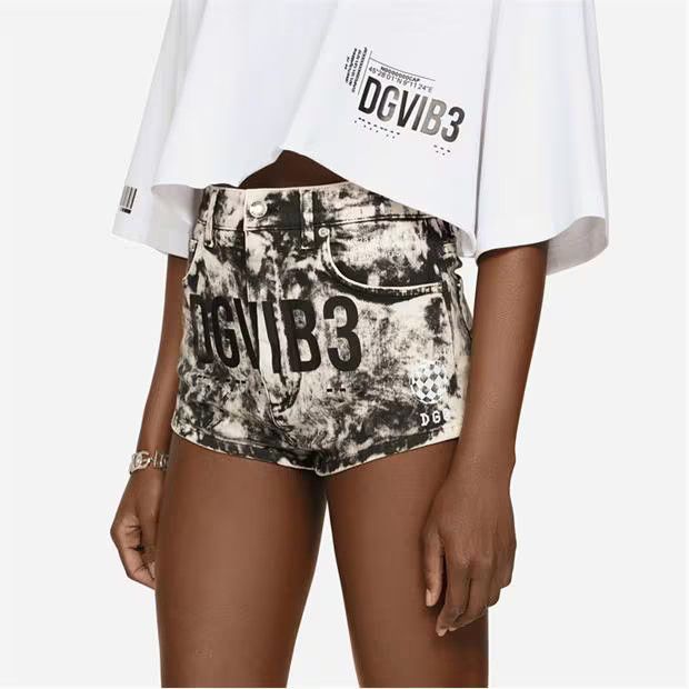 Dolce & Gabbana o1g2r1mq1024 Faded Wash Cotton Denim Shorts Black & Grey Size 32" / US 10 / IT 46 - 2 Thumbnail