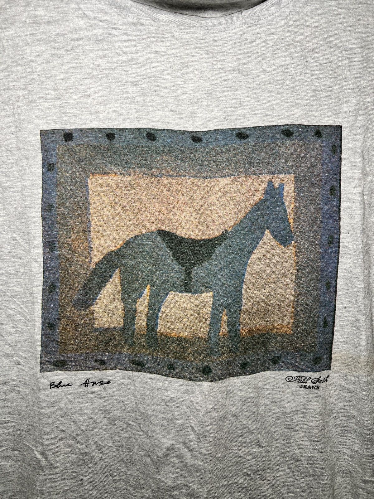 Paul Smith × Vintage Vintage Paul Smith Jeans Blue Horse Turtleneck Shirt Size US L / EU 52-54 / 3 - 2 Thumbnail