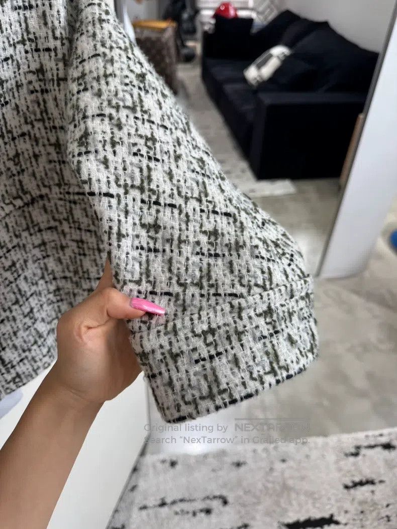 Chanel Chanel White and green woven tweed coat Size XS / US 0-2 / IT 36-38 - 2 Thumbnail