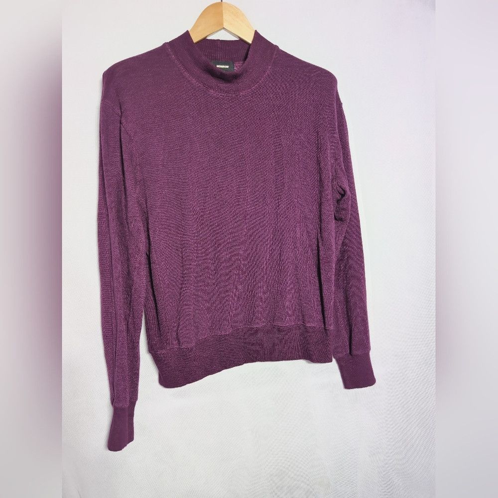 MONROW Monrow Deep Purple Sz S Knit Sweater Top Size S / US 4 / IT 40 - 1 Thumbnail