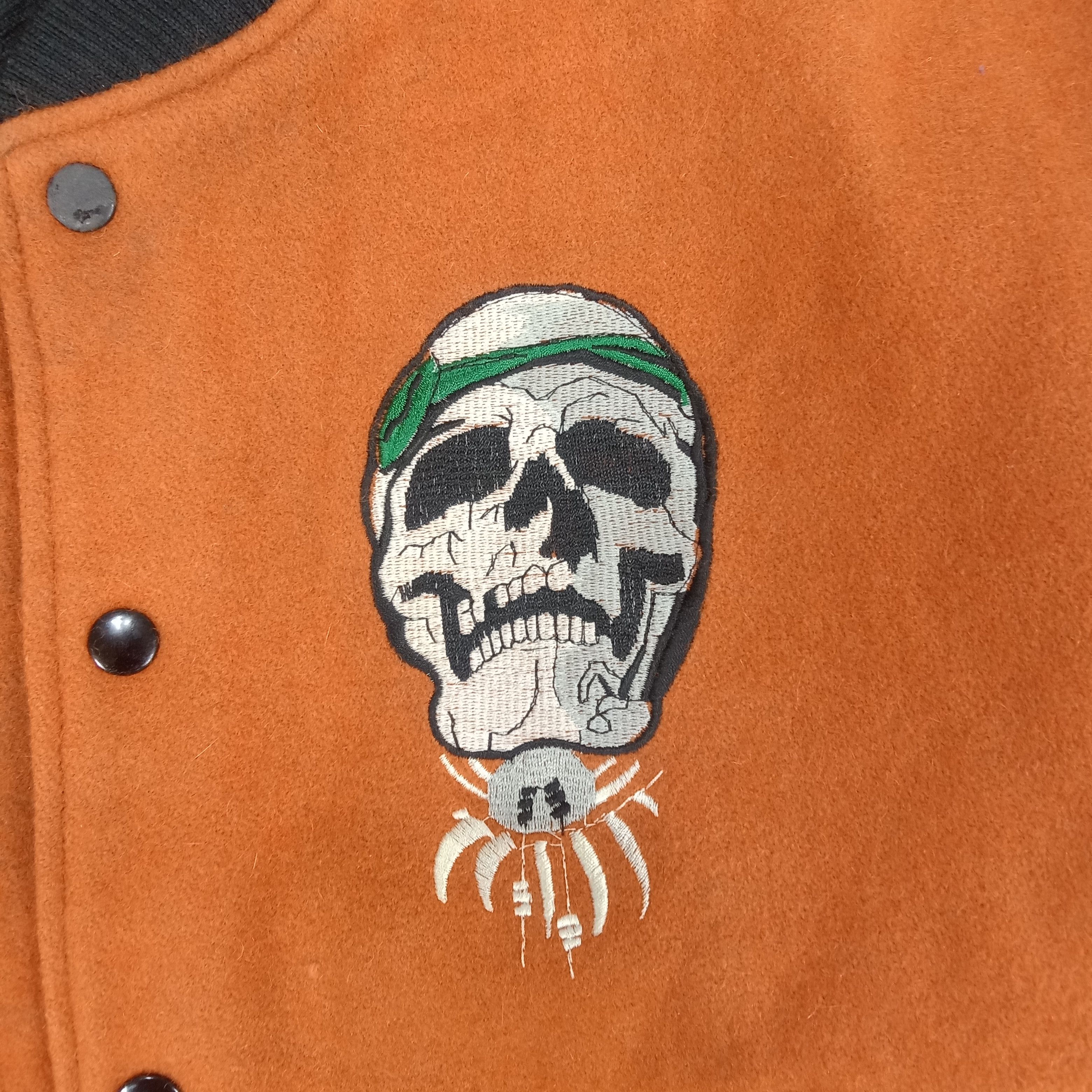 If Six Was Nine × Japanese Brand × Vintage Punk Skulls Japanese Style Embroidery Varsity Jacket Size US L / EU 52-54 / 3 - 5 Thumbnail