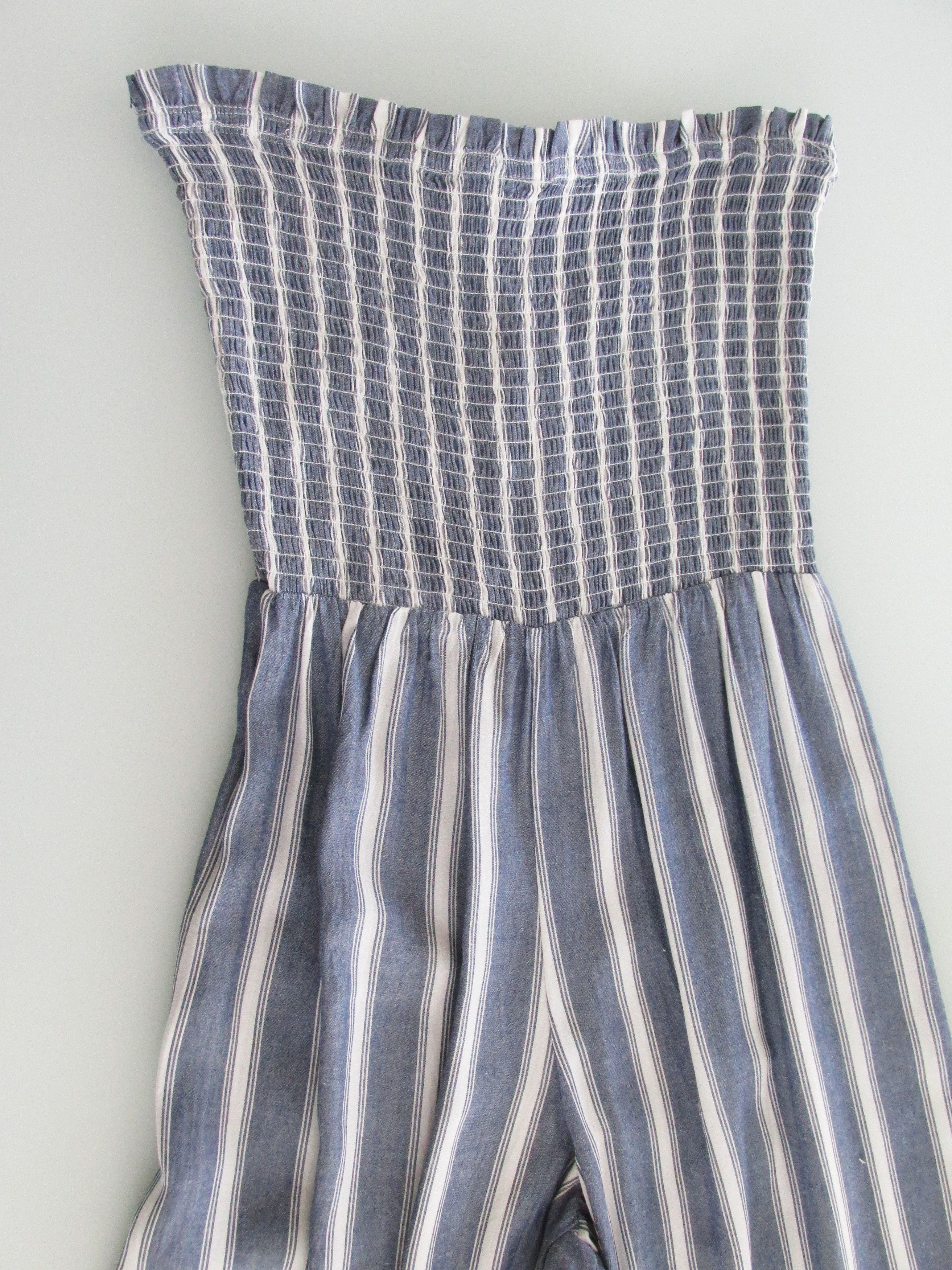 Other Angie (NWT) Wide Leg Striped Jumpsuit/Romper Size Medium Size 26" / US 2 / IT 38 - 3 Thumbnail