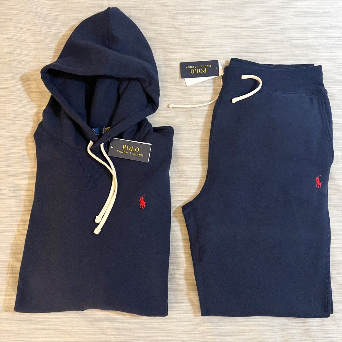 Polo Ralph Lauren Polo Ralph Lauren RL Fleece Sweatsuit Navy Red Pony Grailed