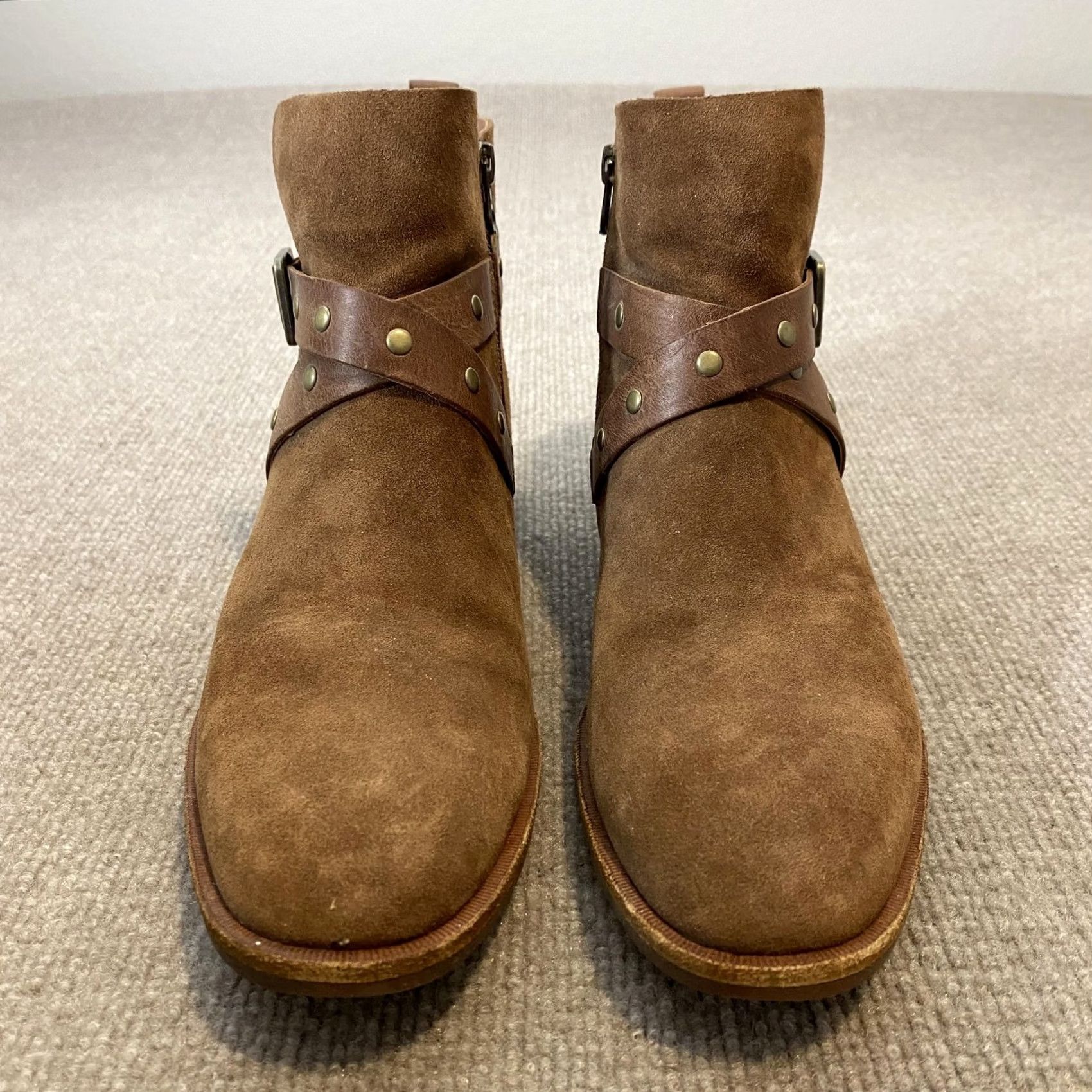 Vintage Kork-Ease Booties Womens Size 8.5 Brown Leather Ankle Strap Studded Zip K69006 Bootie Shoes Womens Brown Leather Studded Zip Ankle Bootie 8.5 Size US 9 / IT 39 - 4 Thumbnail