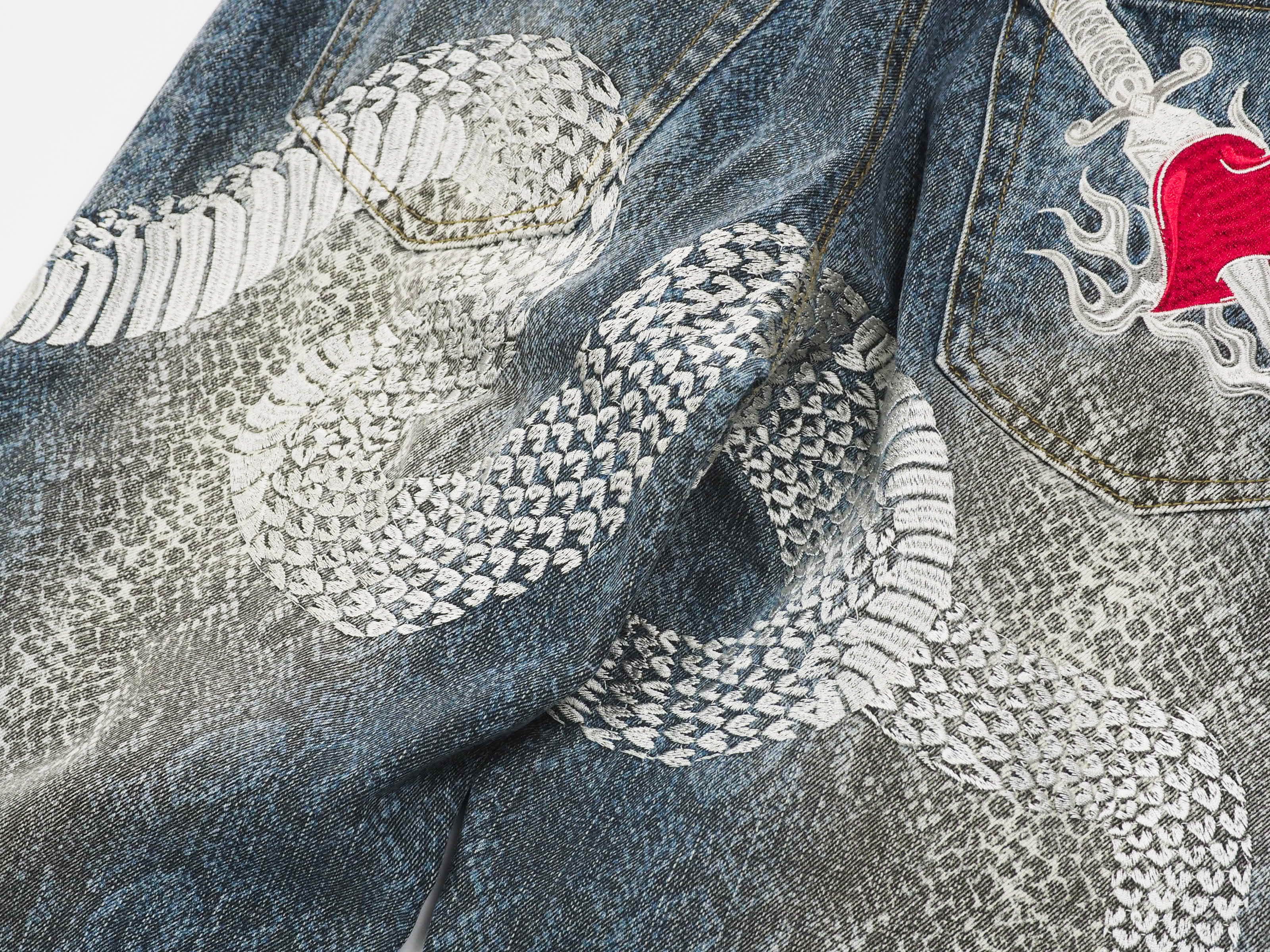 Hysteric Glamour × Japanese Brand Cool drive striker snake print and embroidered jeans Size US 30 / EU 46 - 15 Thumbnail