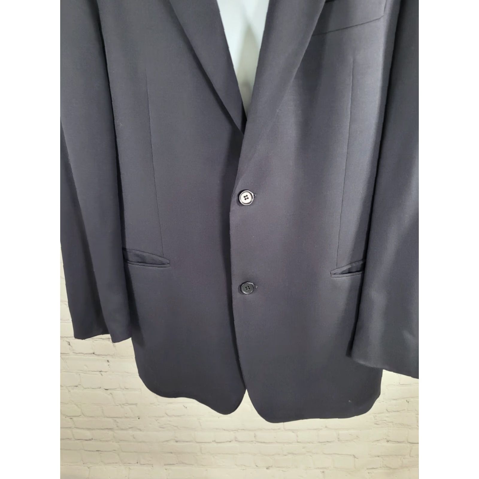 Hugo Boss HUGO BOSS Dark Blue Super 100 Galilei Sigma Blazer US 100% Virgin Wool 42L Size 42R - 5 Thumbnail
