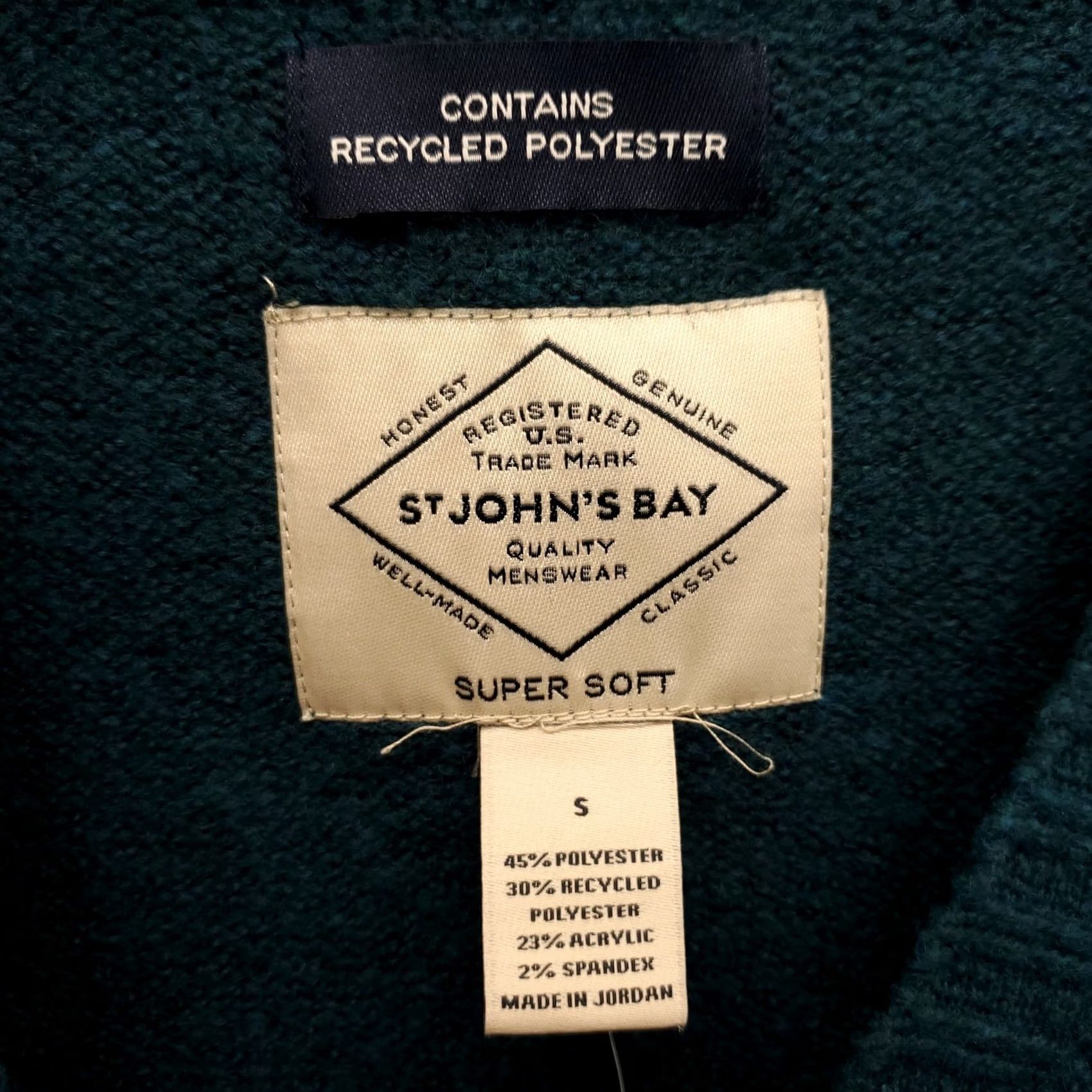 Vintage St. John's Bay Sweater Mens S Green Long Sleeve Crew Neck Classic Fit Super Soft Size US S / EU 44-46 / 1 - 6 Thumbnail