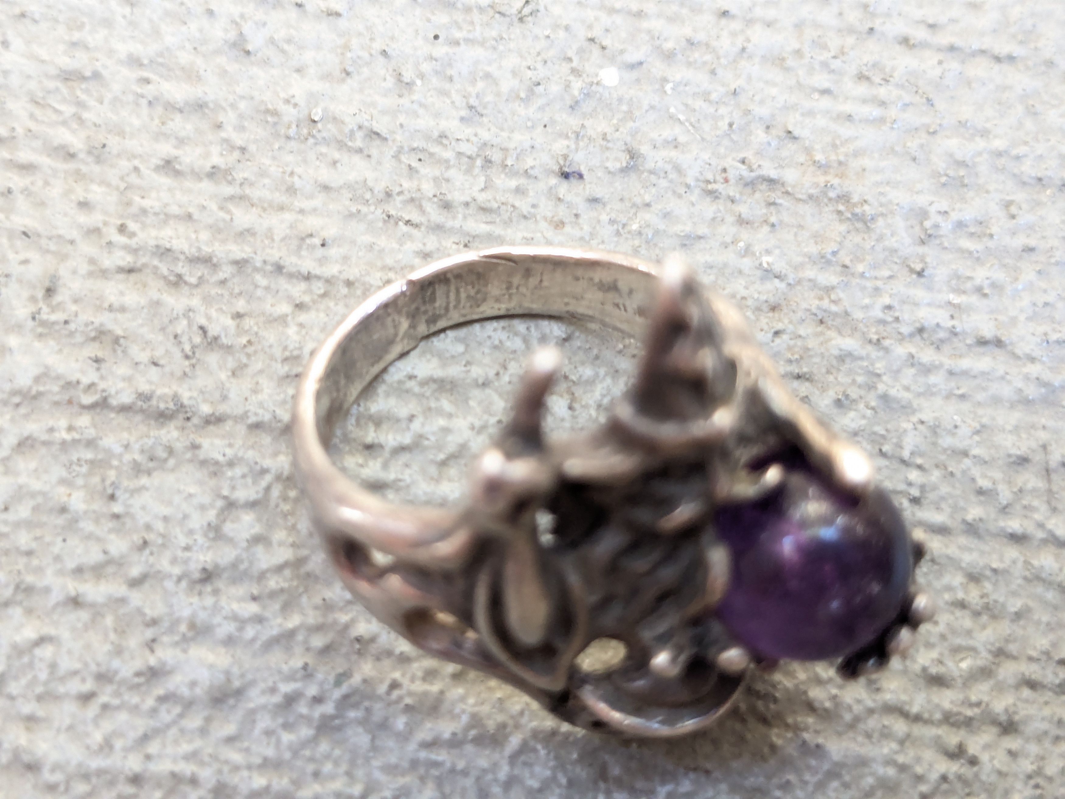 Jewelry × Sterling Silver Sterling Silver Ring Wizard Purple Amethyst Orb Sphere 5.75 Size ONE SIZE - 9 Thumbnail