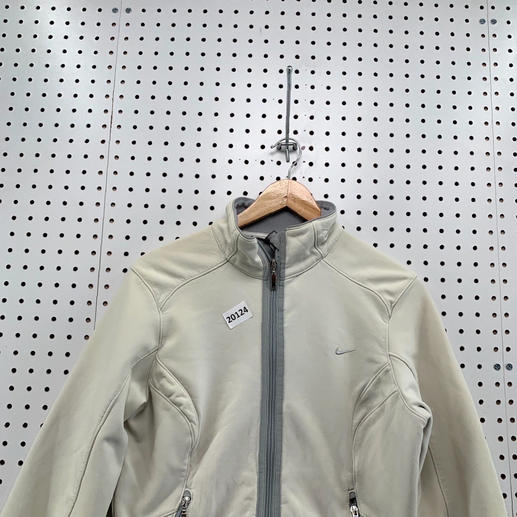 Nike VINTAGE Nike Fleece Full Zip Jacket Womens Medium Pockets Size M Ivory Jersey Size M / US 6-8 / IT 42-44 - 2 Thumbnail