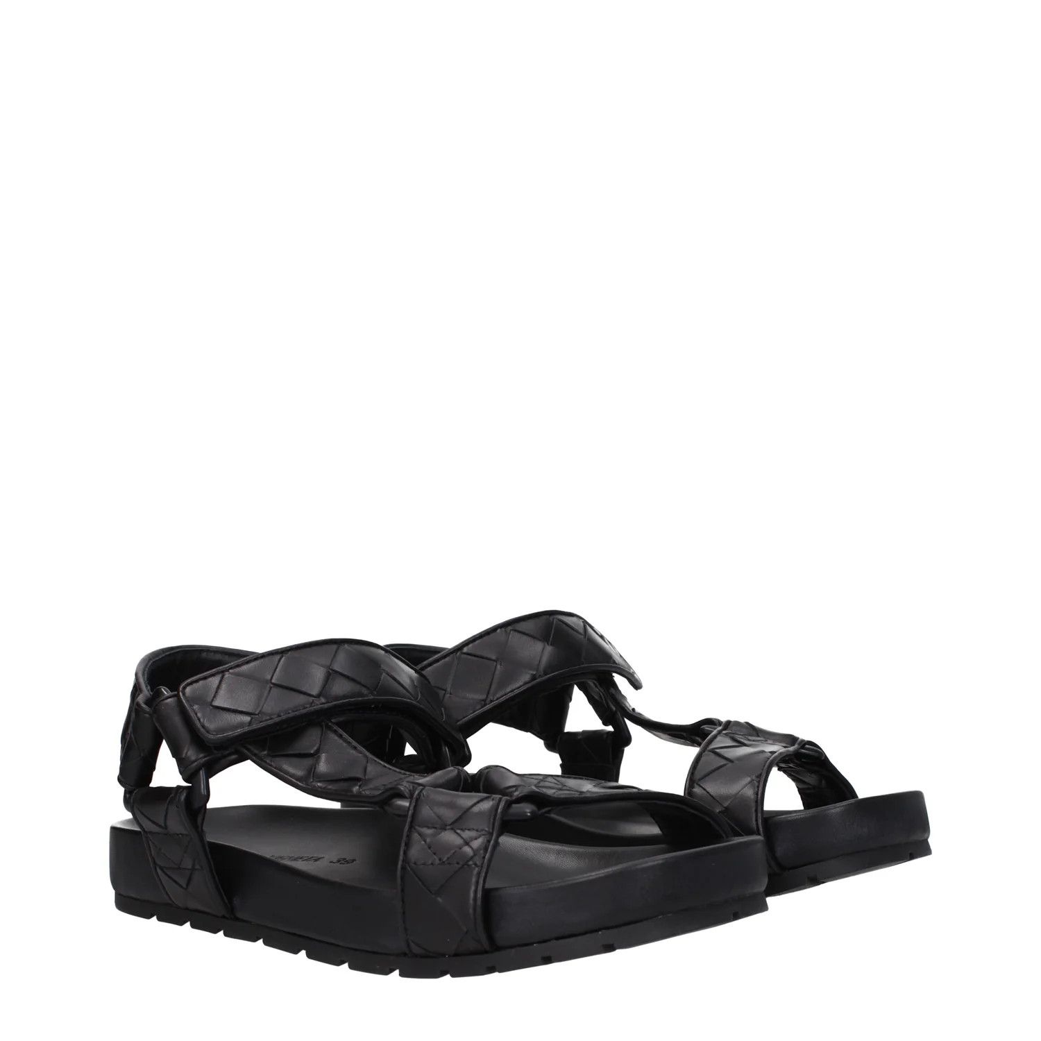 Bottega Veneta ob1o1e0325 Leather Sandals in Black Size US 7 / EU 40 - 2 Thumbnail