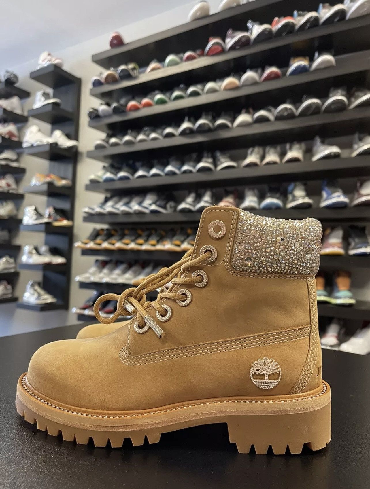 Size 5 - Jimmy Choo X Timberland Suede Crystal Encrusted