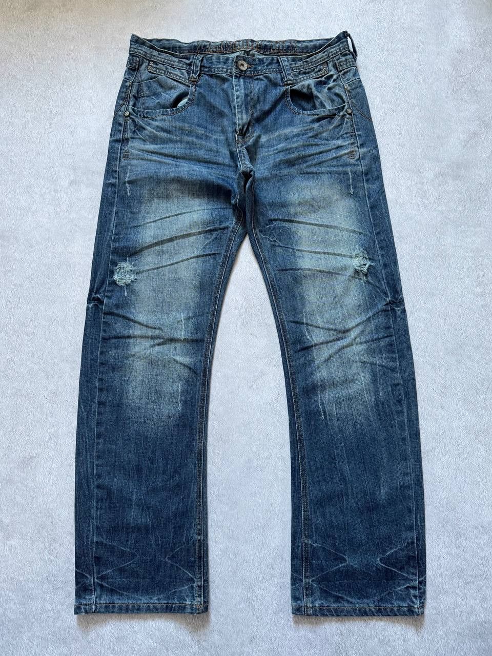 Japanese Brand Vintage Japanese Denim FLARE Faded BOOT CUT Distressed Jeans Size US 32 / EU 48 - 1 Thumbnail