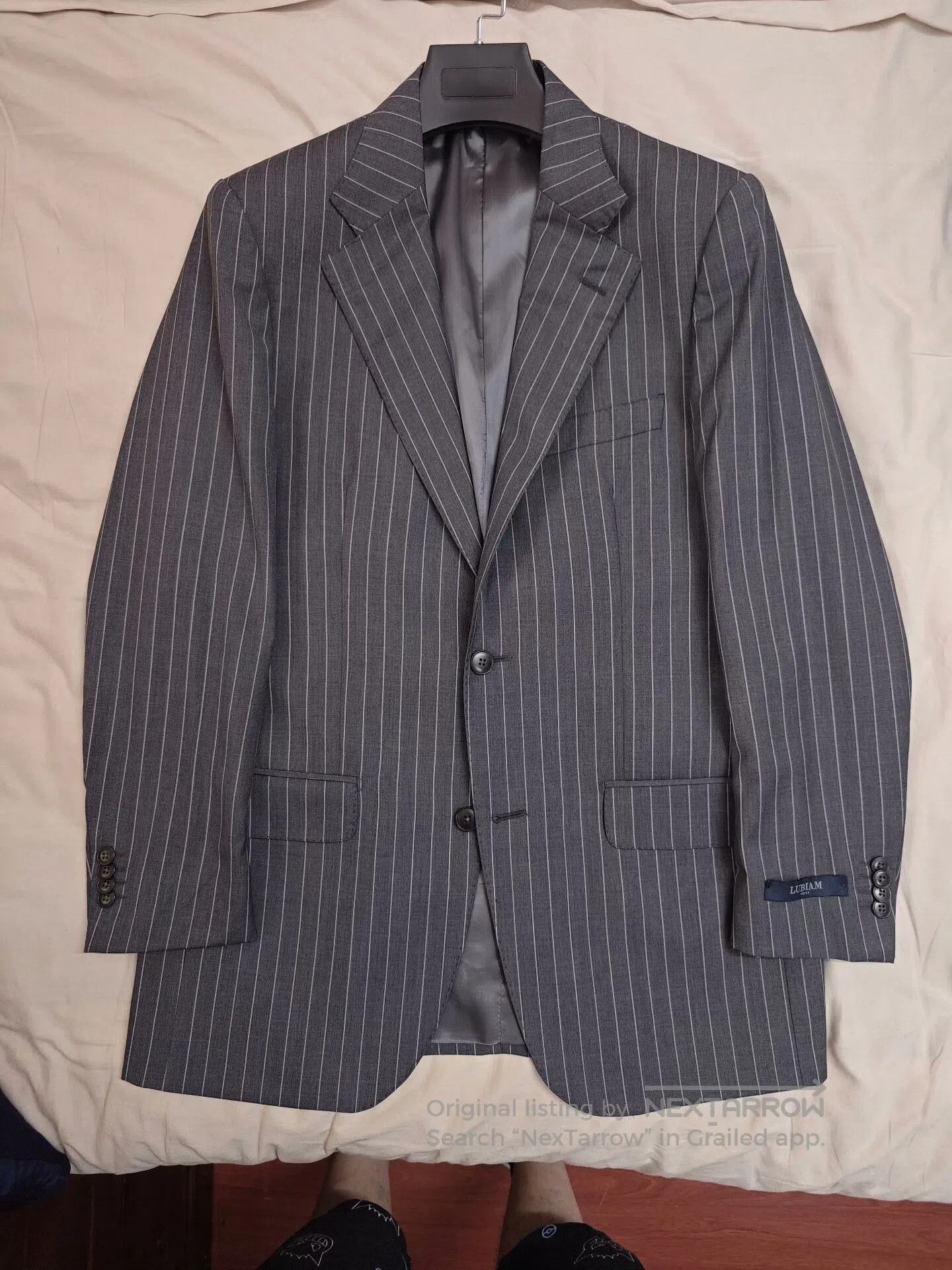 Lubiam Italian Gray Striped Wool Blazer. Size US M / EU 48-50 / 2 - 5 Thumbnail