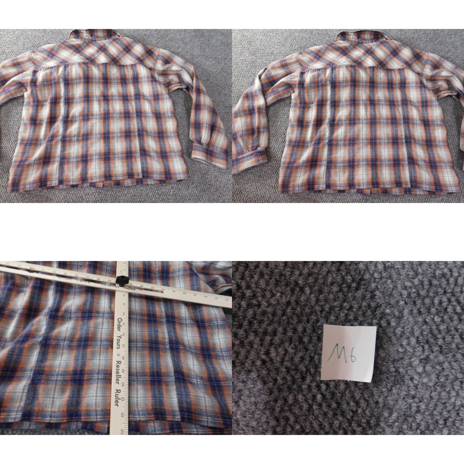Vintage Democracy Blouse Button-Up Shirt Women M Blue Plaid Flannel Casual Crew Neck Long Sleeve Size M / US 6-8 / IT 42-44 - 8 Thumbnail