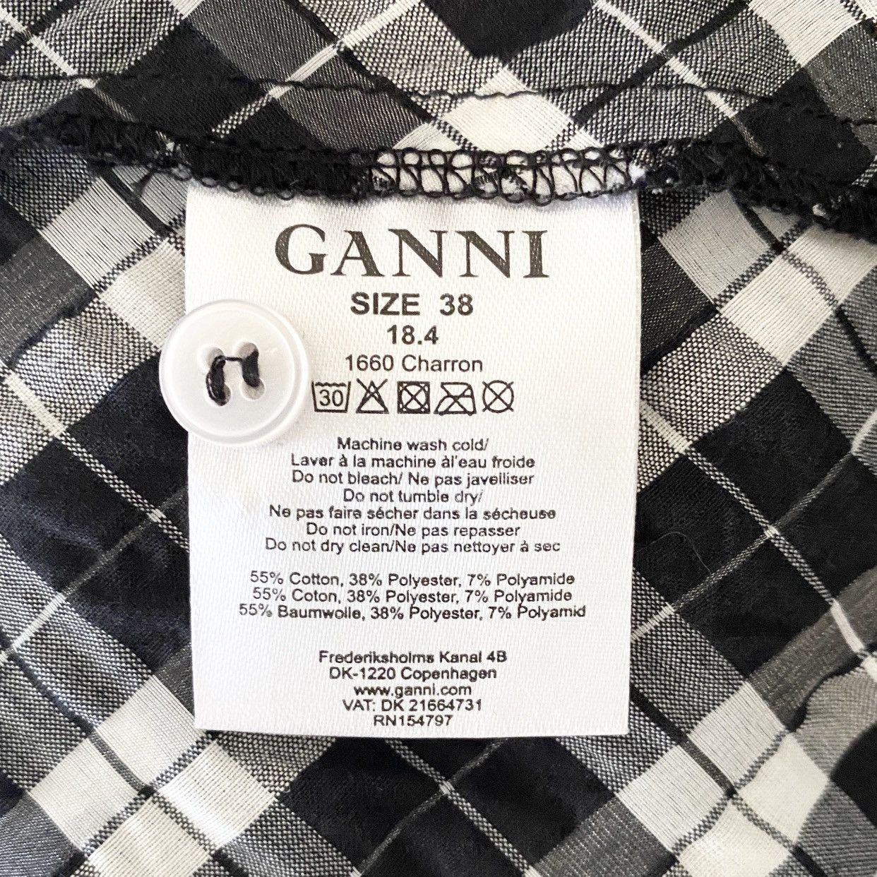 Ganni GANNI GINGHAM CHECK SEERSUCKER SHIRT DRESS / SZ 38 / US 8 Size M / US 6-8 / IT 42-44 - 5 Thumbnail