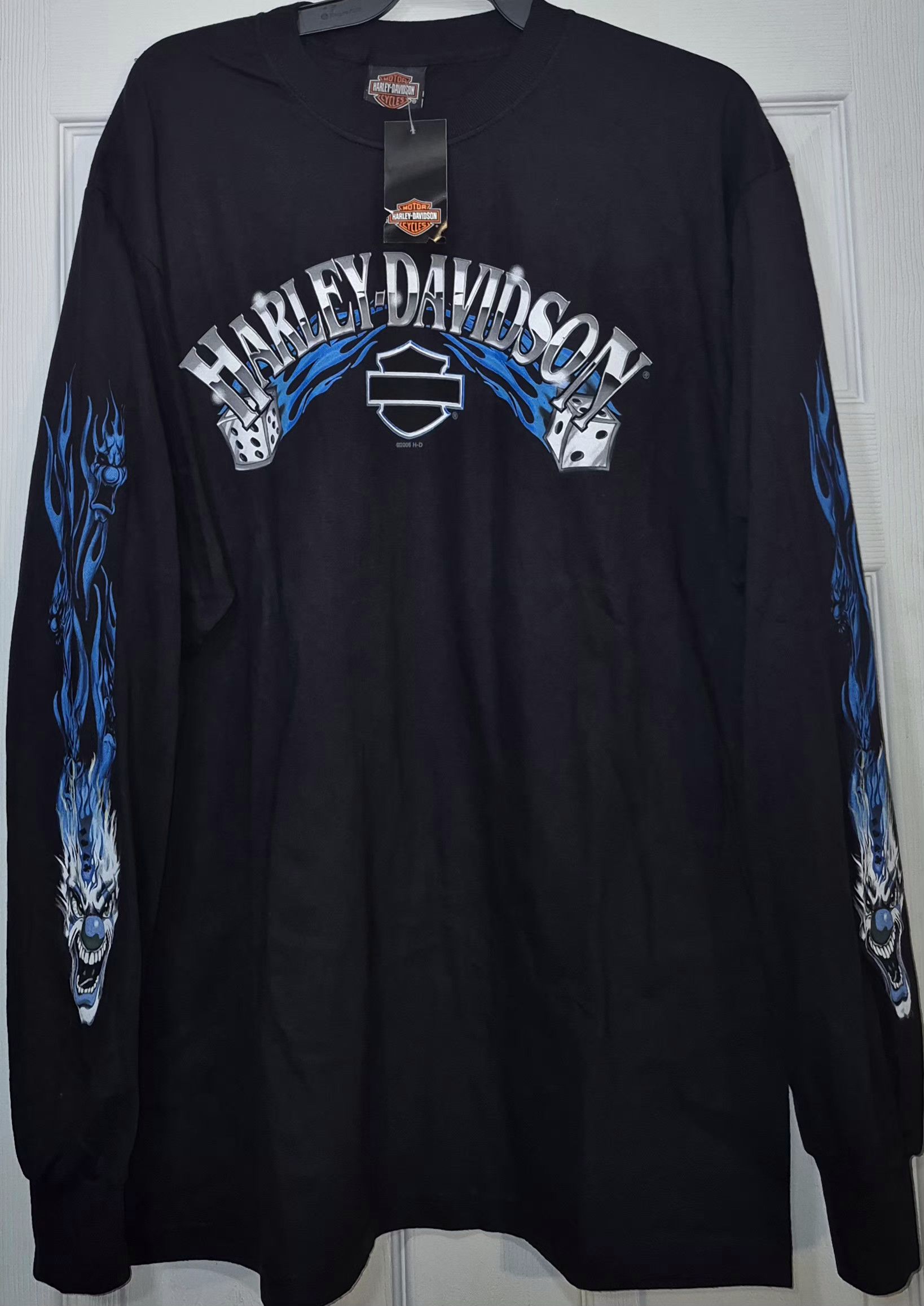 Harley Davidson × Vintage 90s Harley Davidson blue flame long