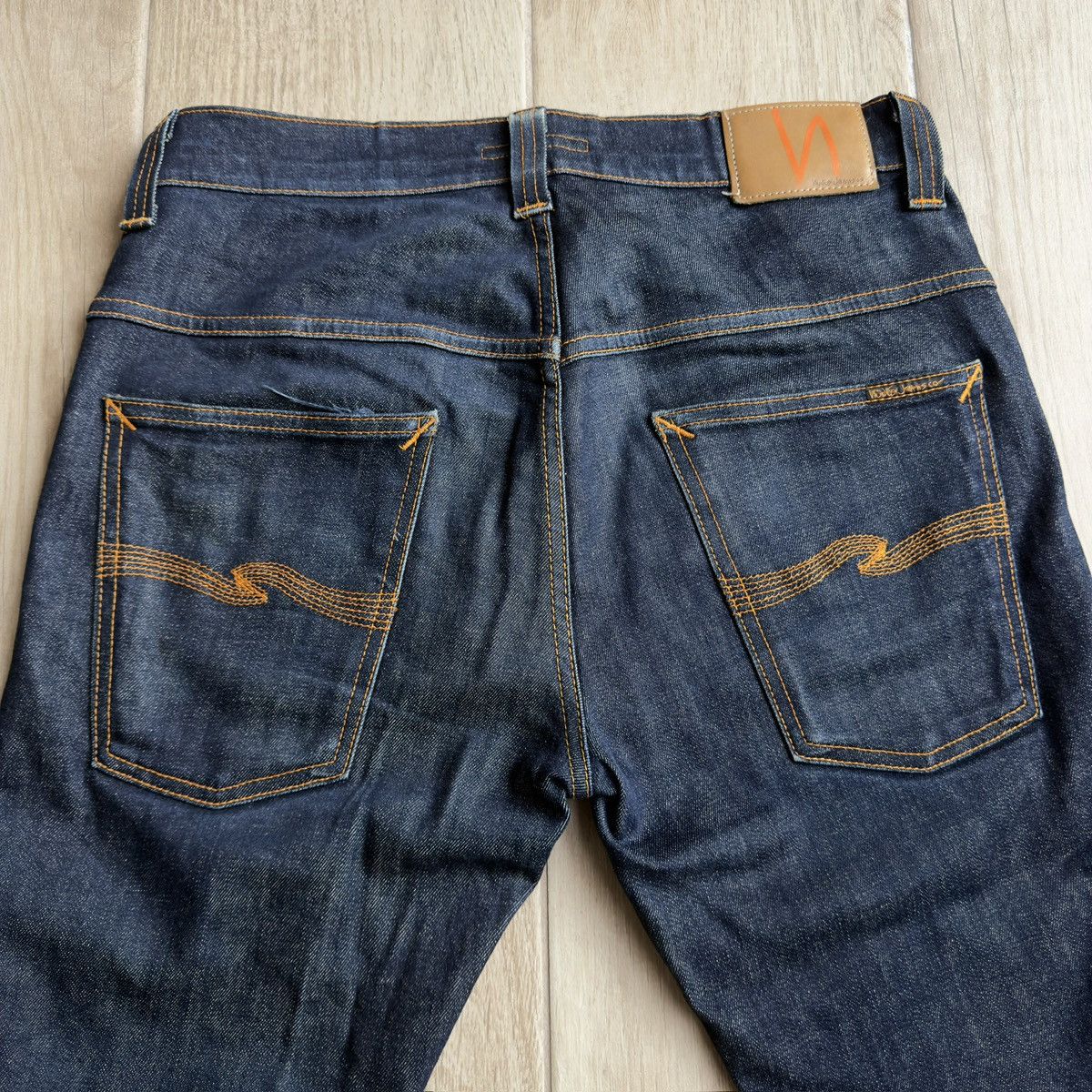 Nudie Jeans Tape Ted Organic 16 Dips Dry Indigo Stretch Denim Jeans Size US 34 / EU 50 - 4 Thumbnail