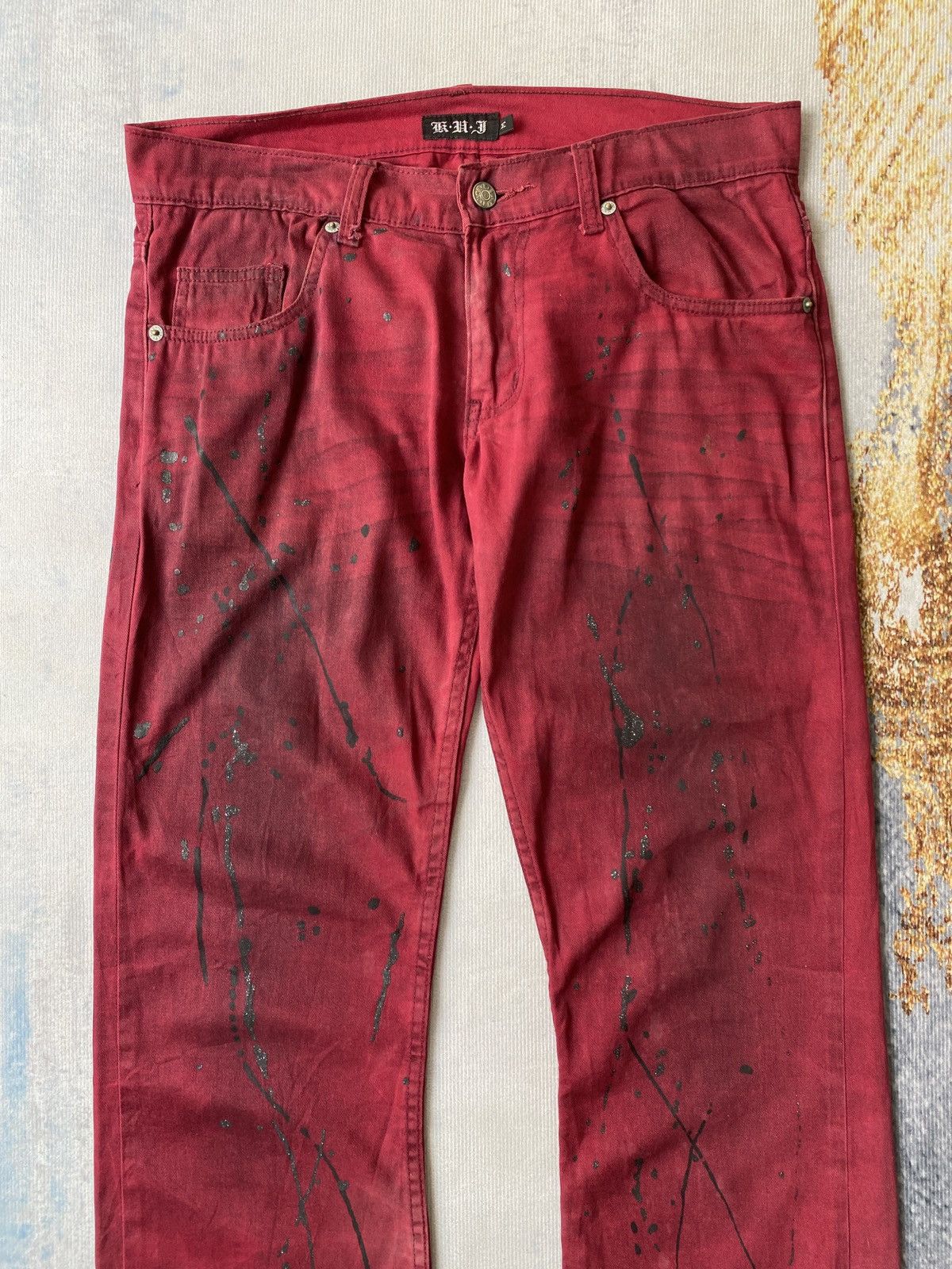 If Six Was Nine Flared K.U.I Japan Splatter Design Pant Size US 32 / EU 48 - 5 Thumbnail