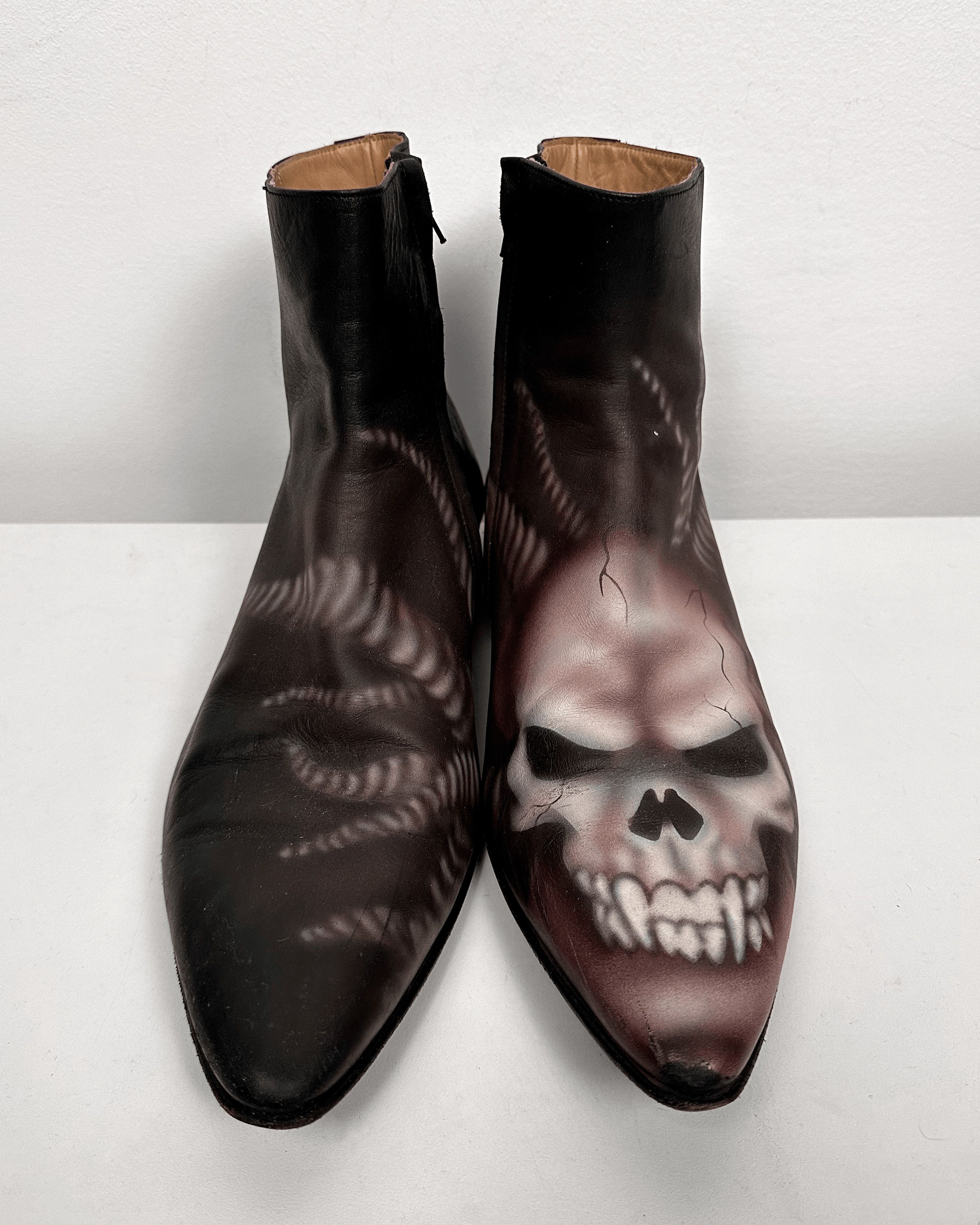 Maison Margiela Maison Martin Margiela Skull Hand-Painted Boots Size US 12.5 / EU 45-46 - 5 Thumbnail