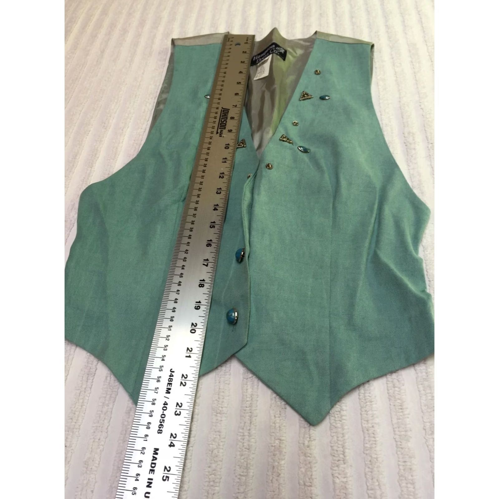 CO VINTAGE Hampton Dress Co Women's Western Vest Turquoise Size 10 USA Size L / US 10 / IT 46 - 5 Thumbnail