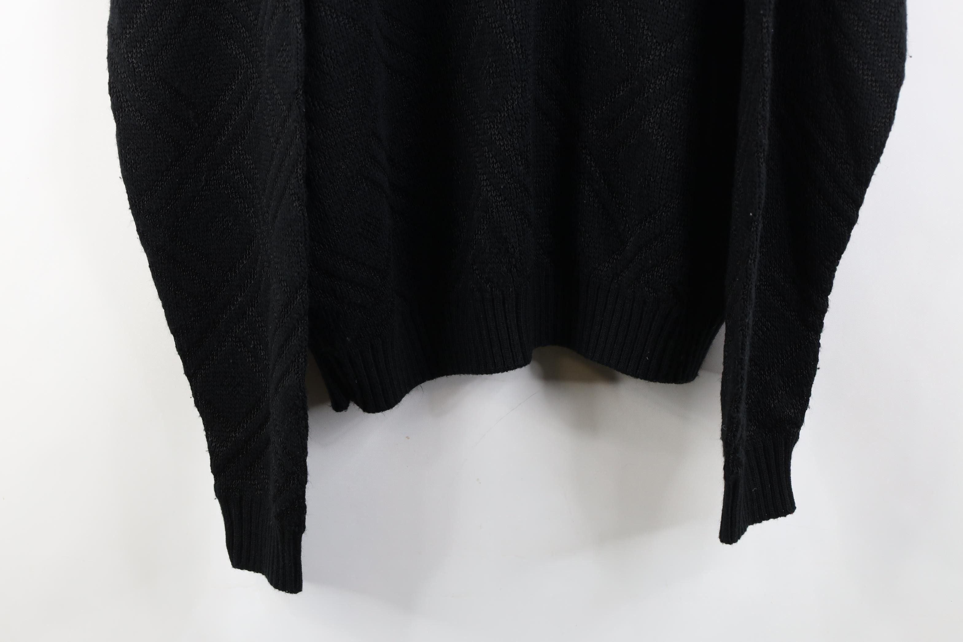 Vintage Vintage 90s Streetwear Collared Pullover Sweater Black USA Size US L / EU 52-54 / 3 - 3 Thumbnail