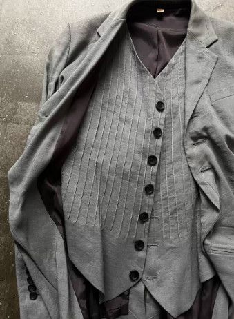 John Galliano John Galliano SS11 Runway Wrinkled Faux Two-Piece Blazer Size 44L - 7 Thumbnail
