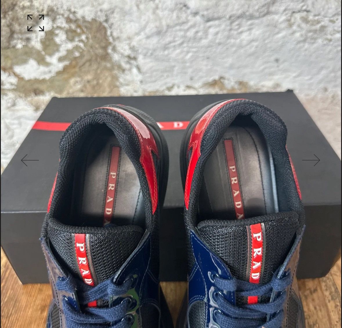 Prada Prada Americas Cup Navy Red Patent Black Sneaker Sz 8 Size US 8 / EU 41 - 3 Thumbnail