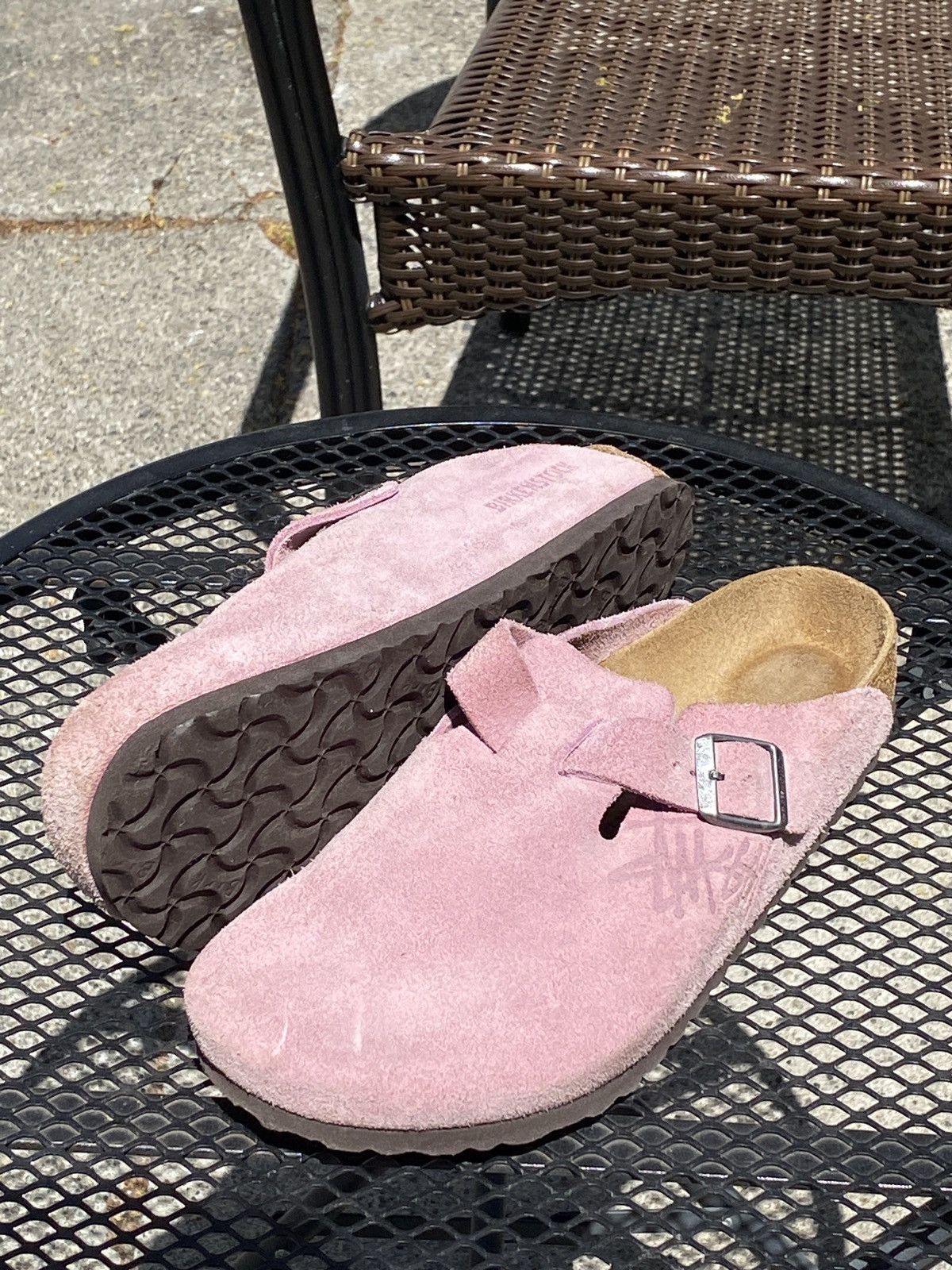 Birkenstock Boston Stussy Pink | Grailed