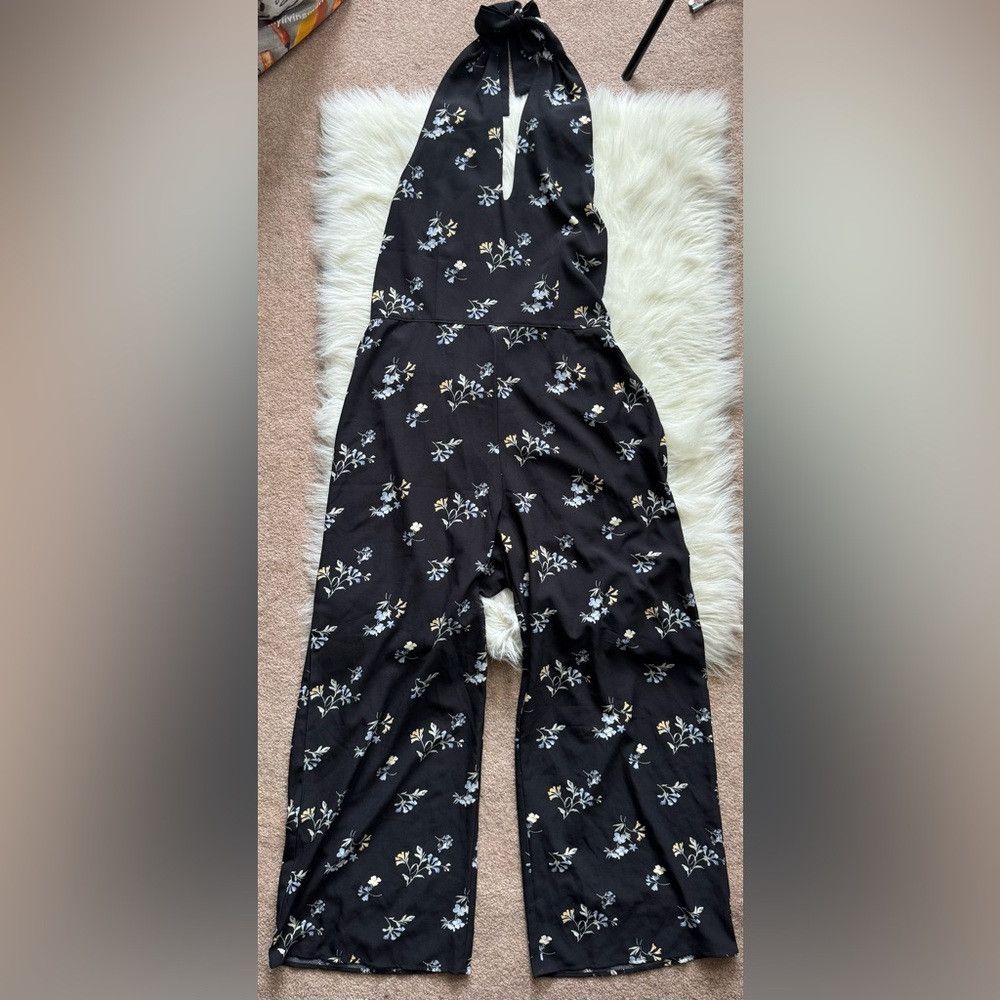 Abercrombie & Fitch Abercrombie Crossover Twist Front Halter Floral Jumpsuit Bl Size M / US 6-8 / IT 42-44 - 3 Thumbnail